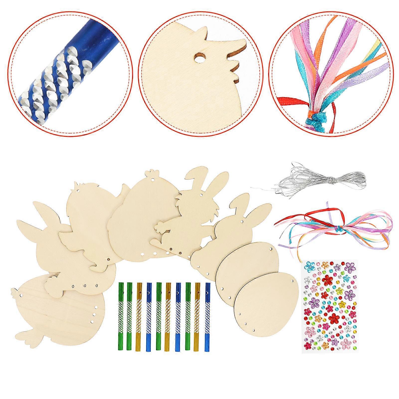 Unfinished Wind Chime DIY Color Egg Shape Handmade For Window And Indoor Decor 1Set