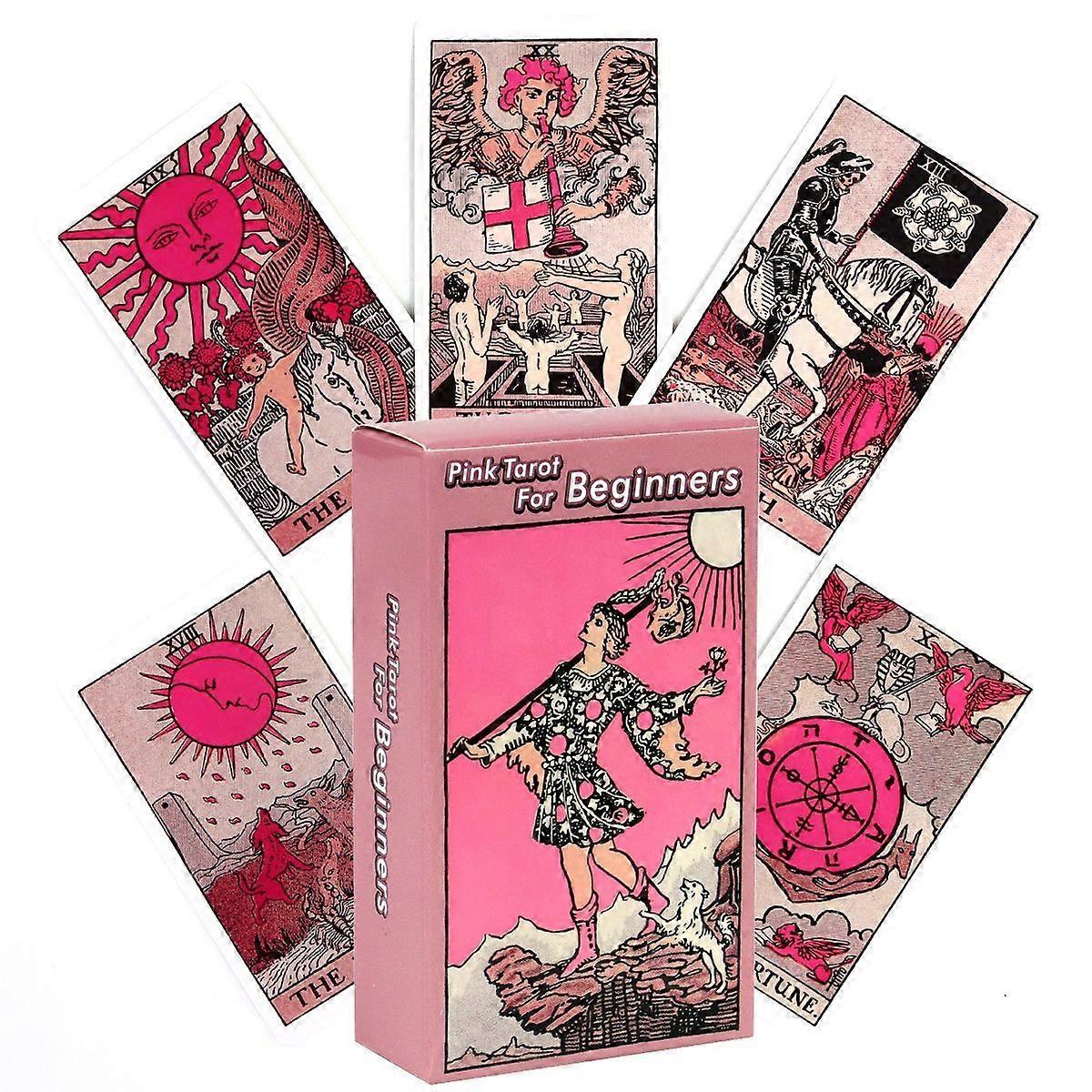Pink Tarot Cards Deck Beginner Friendly Guidebook Divination