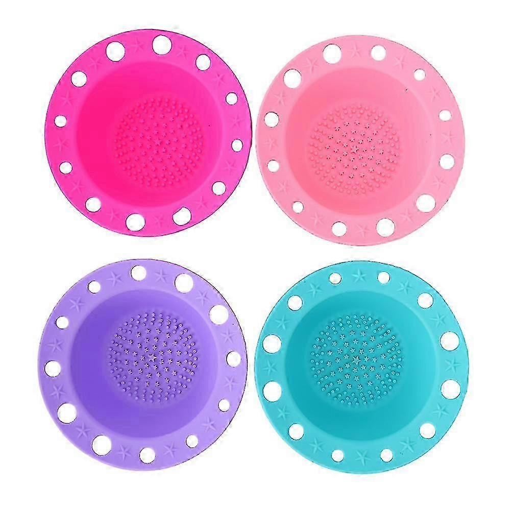 4-Pack Silicone Makeup Brush Cleaner Bowl for Cosmetics