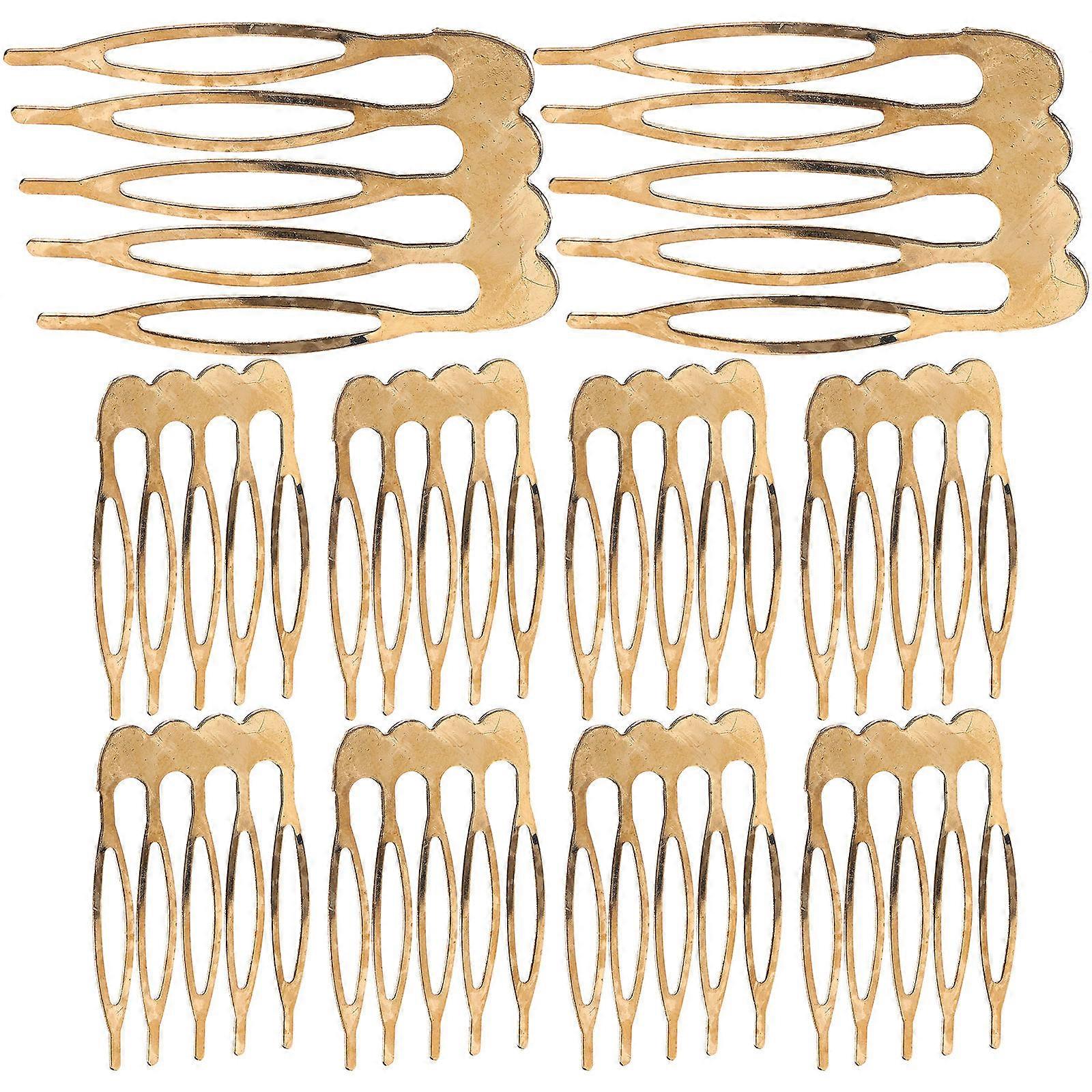 ヘアコームズウェディングの好意クラフト用品10個シルバー1.57X0.98X0.04IN