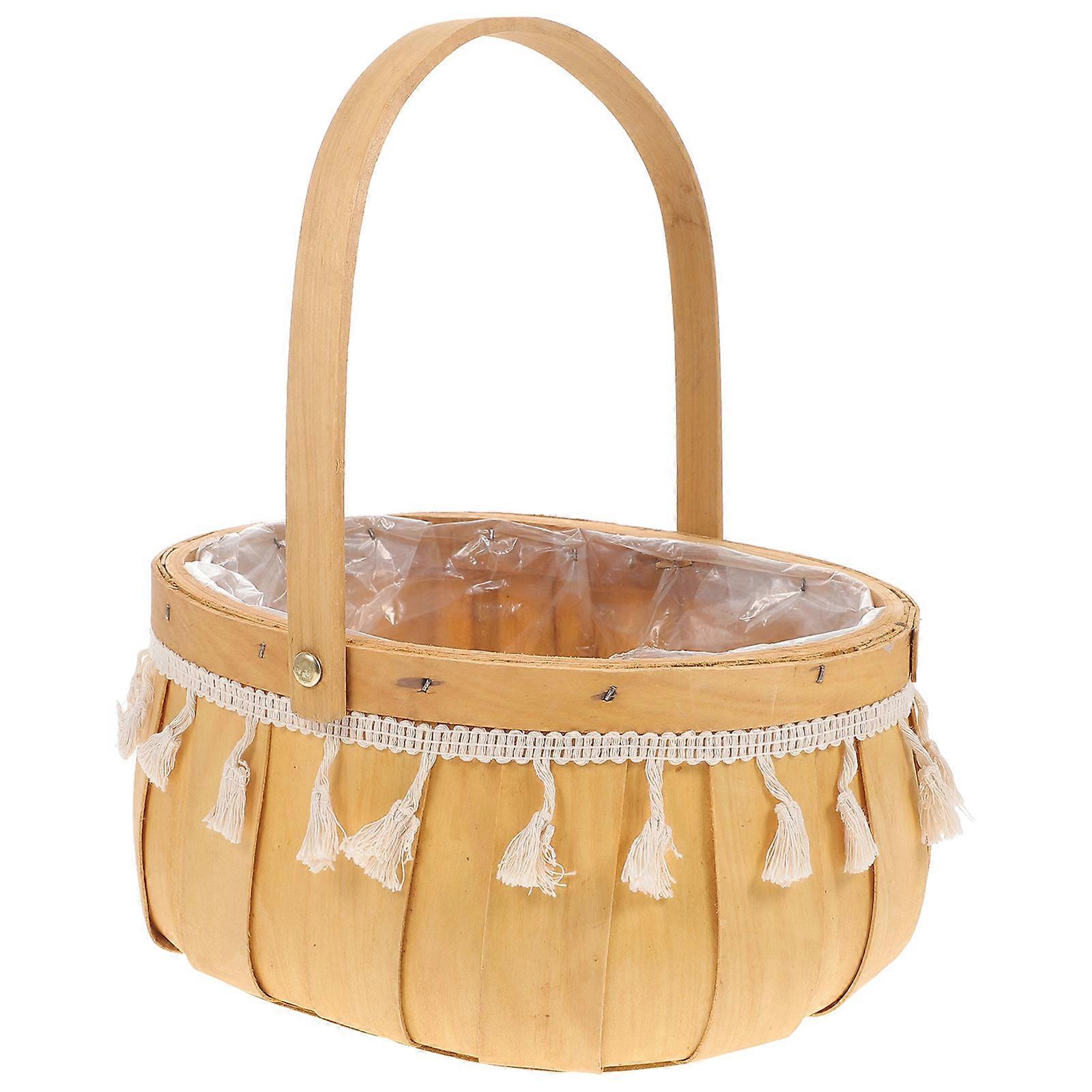 Woven Basket Storage Baskets For Shelves Practical Home Organization Ellipse Shape Assorted Color 1Pcs