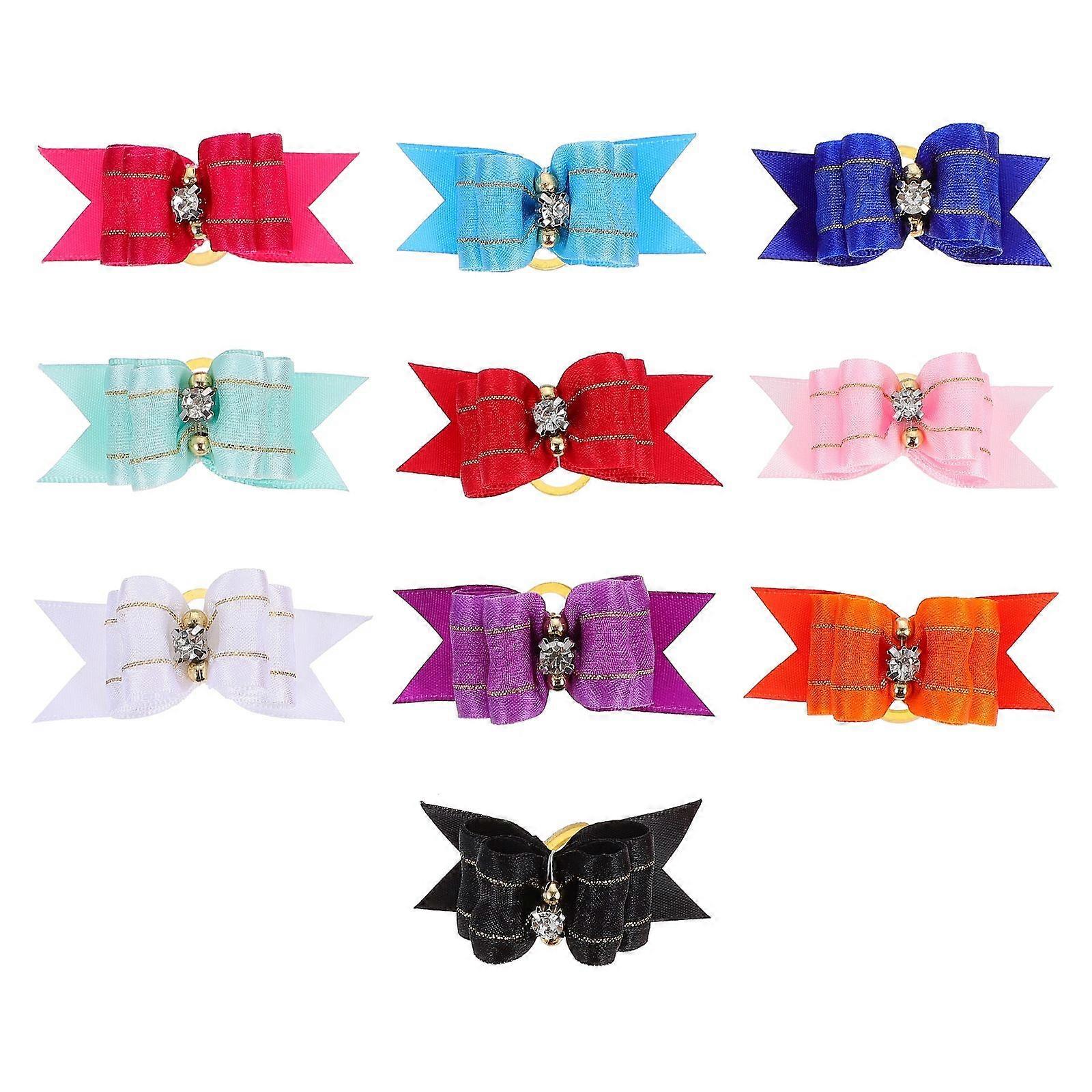 a polished and engaging product description based on your input:

 

**10pcs Double Layer Bow Dog Hair Ties – Adorable Pet Accessories for Puppies &