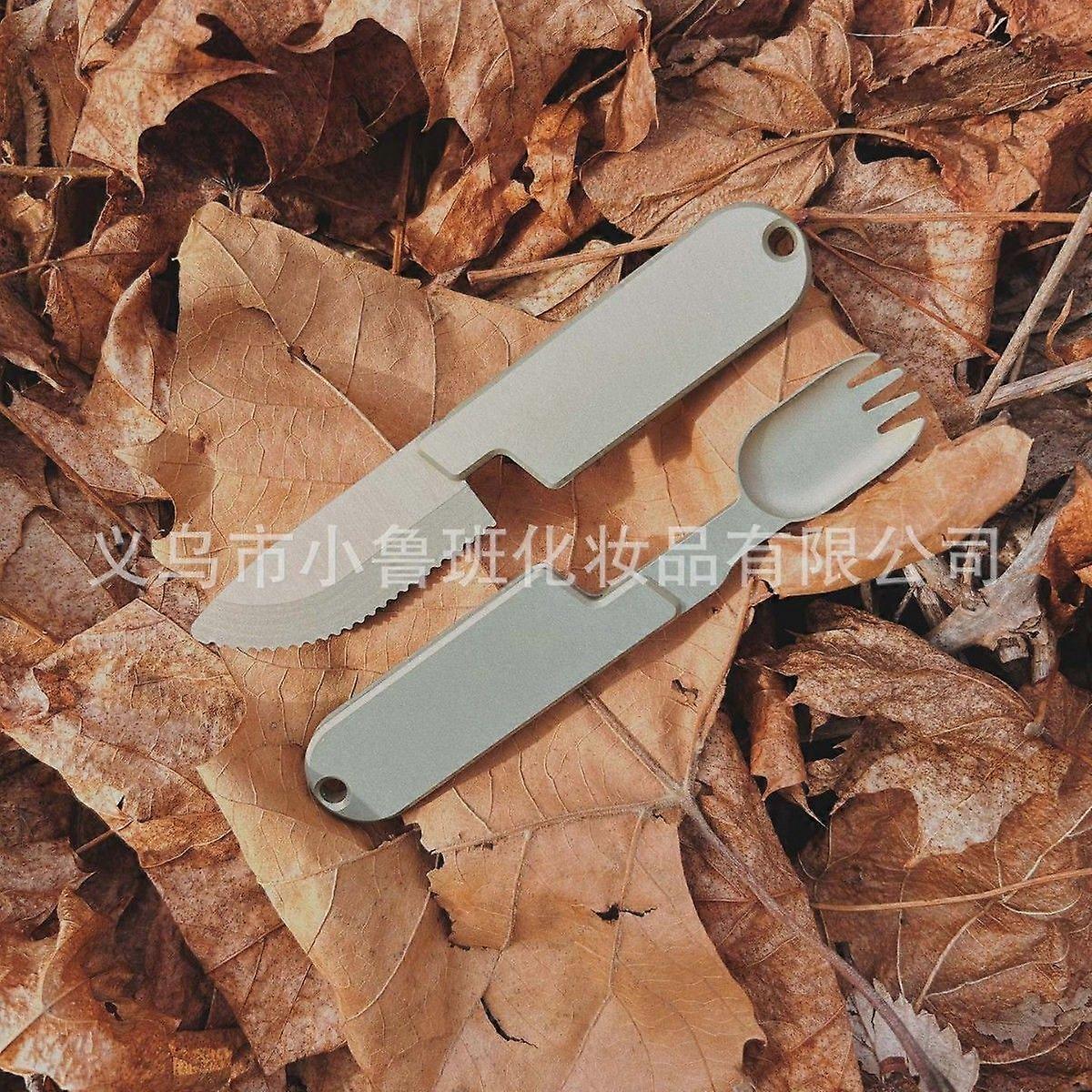 Two-in-one camping tableware, knives and forks2 In1Camping Eating Utensils Set2-Piece Integrated Camping Utensil Set