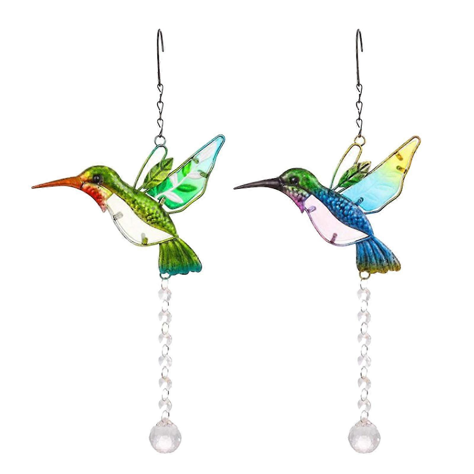 2x Hummingbird Crystal Window Hanging Pendant Decoration