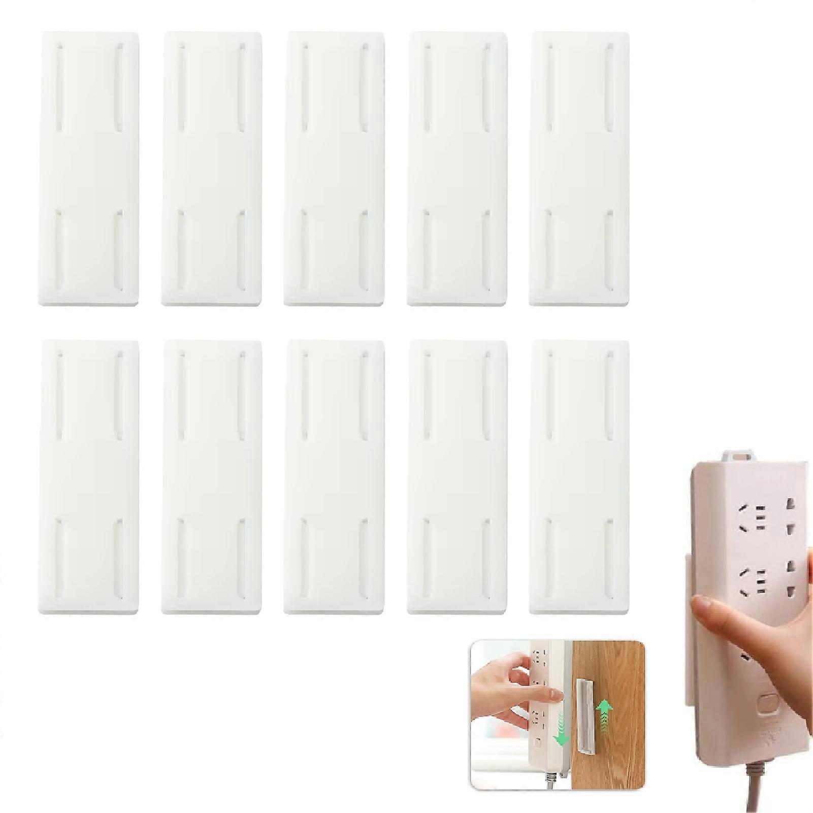 Self-Adhesive Power Strip Holder, Wall Mountable Cable Organizer for Home, Office, Kitchen & Desktop - Easy Installation