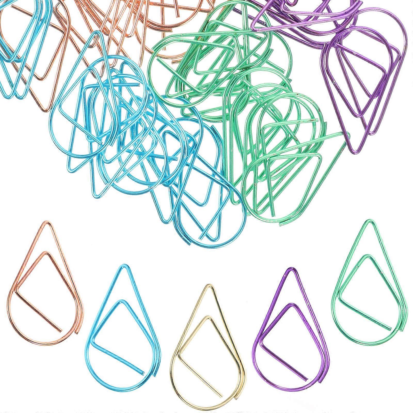 50pcs Assorted Colored Drop Shaped Paper Clips – & Convenient for Office, School, and Document Organization