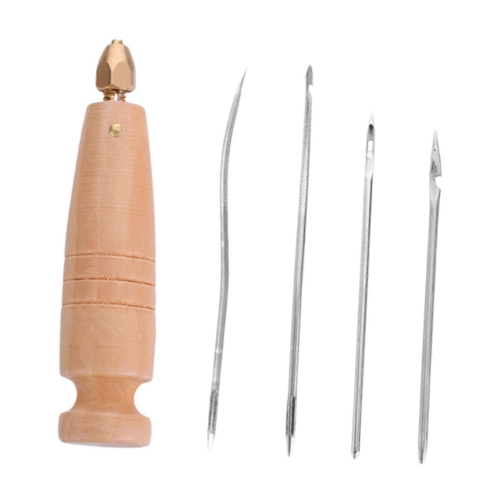 Canvas Leather Stitching Tool With Wooden Handle For Hole Marking On Surfaces Leather Craft
