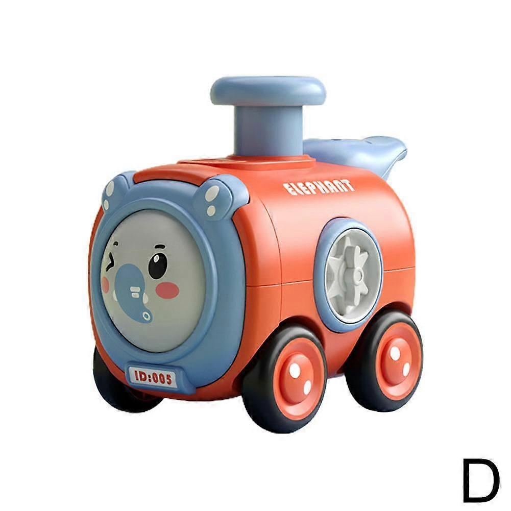 Interactive Inertia Toy Car with Whistle and Changeable Face - Durable and Bouncy Train Track - Perfect for Boys Playtime (Red)