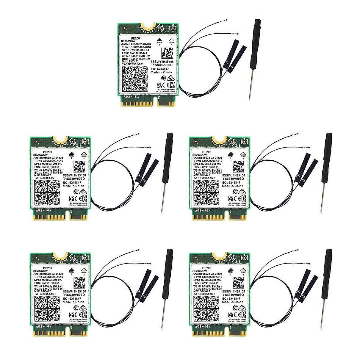 WIFI 7 BE200 WiFi Card+Antenna BT 5.4 Network Adapter for Win10/11