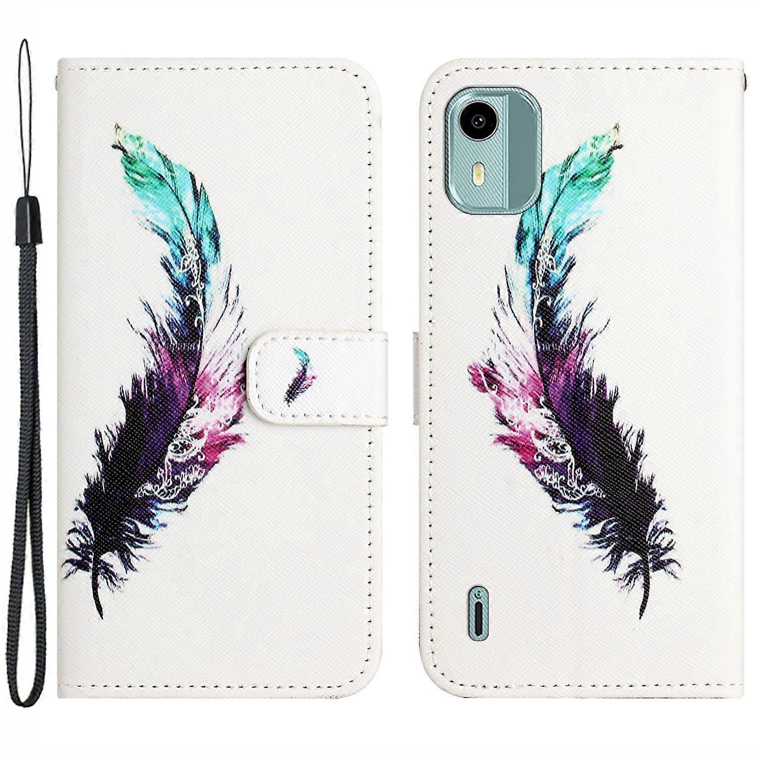 Stand Leather Wallet Case For Nokia C12 4G/C12 Pro/C12 Plus, 3D Pattern Printing Phone Cover