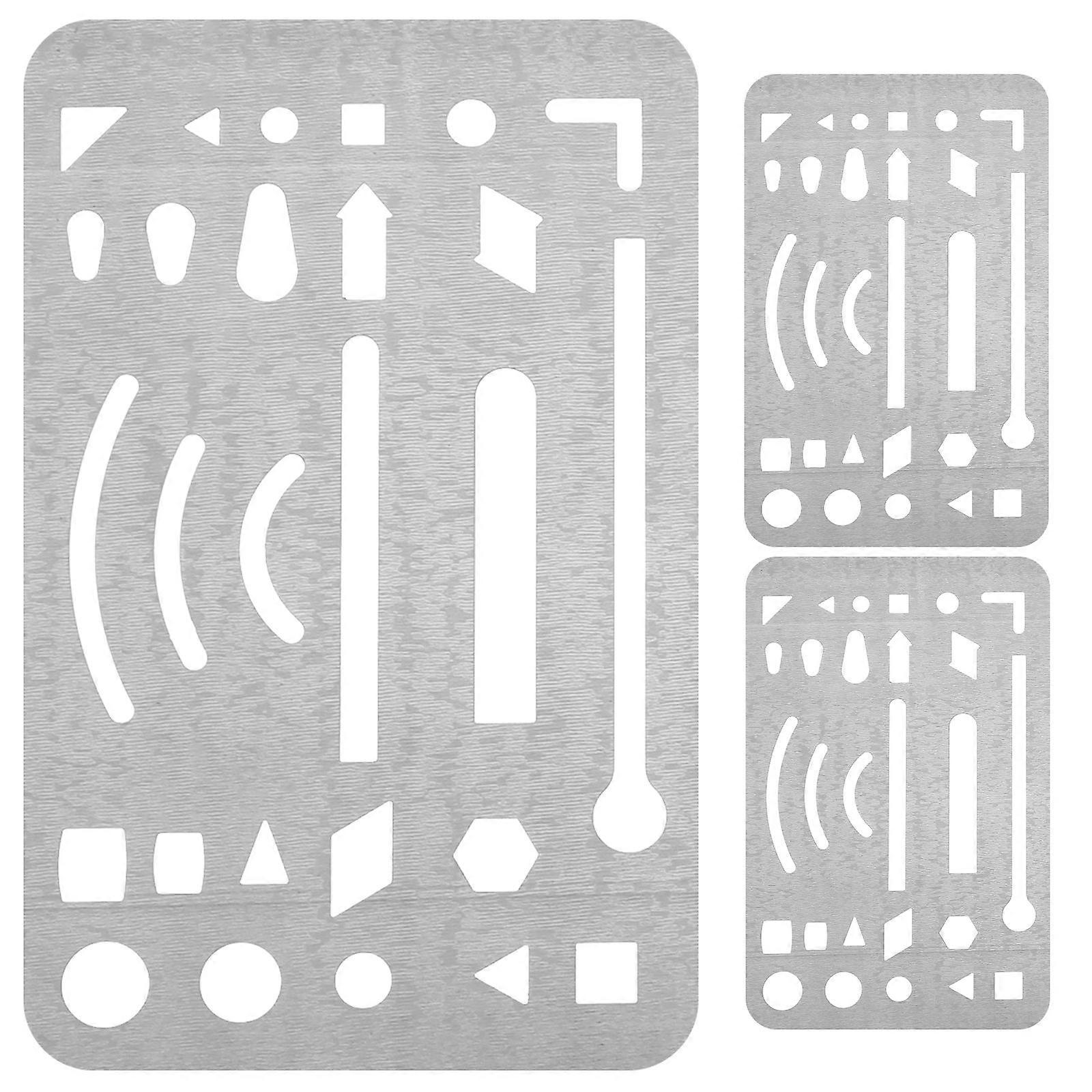 3 pcs Erasing Shield Stainless Steel Letter Shield Craft Drawing Drafting Tool Erasing Shield Template