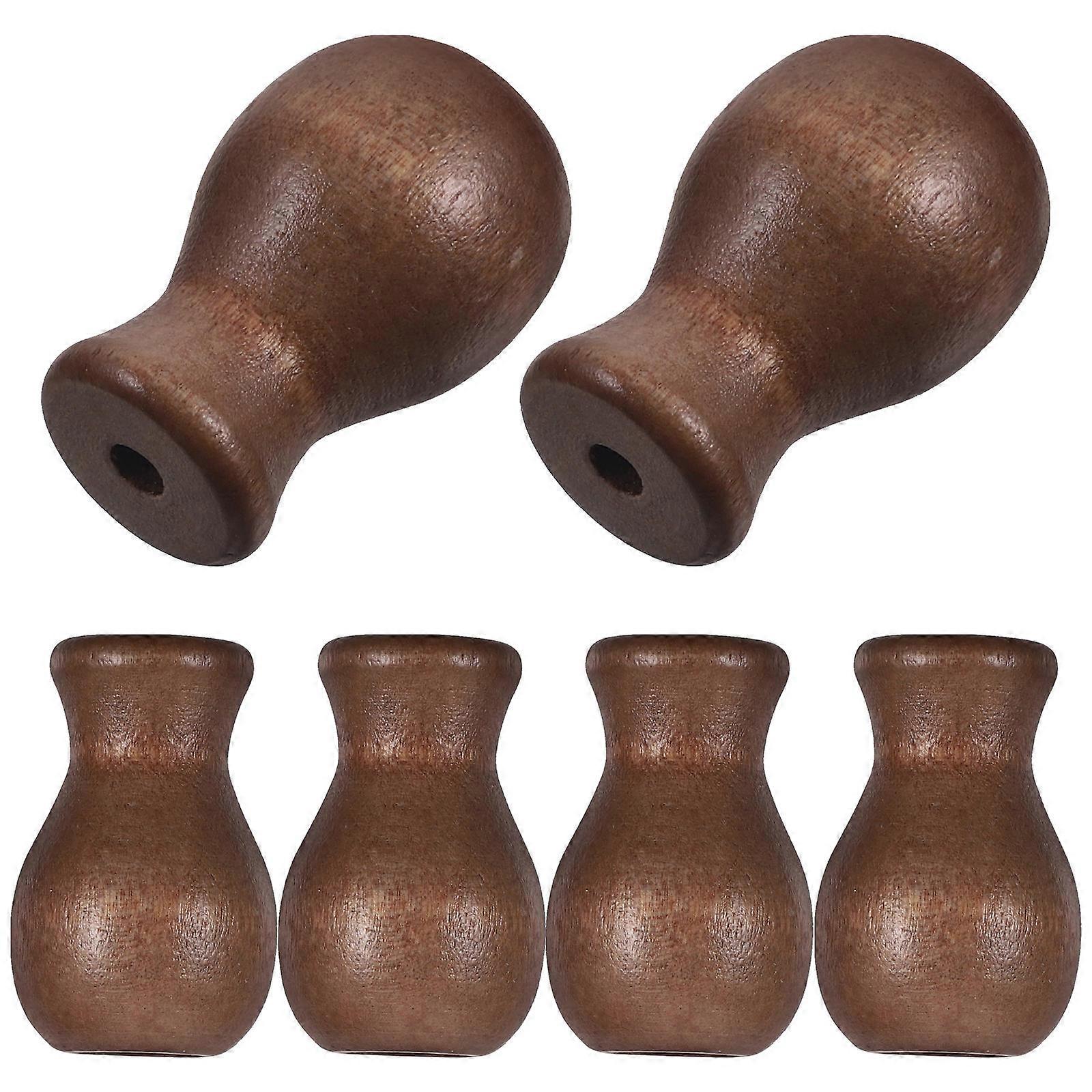 Wood Cord Tassel Window Blinds Cord Knobs Blind Knob Indoor Decoration Synthetic Material 6Set