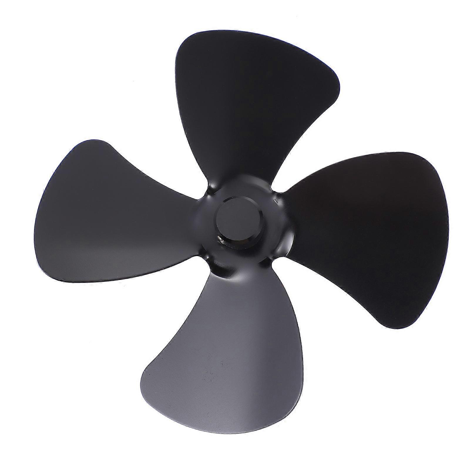 Silent Heat Powered Stove Fan with 4Aluminum Alloy for Fireplace Use Black