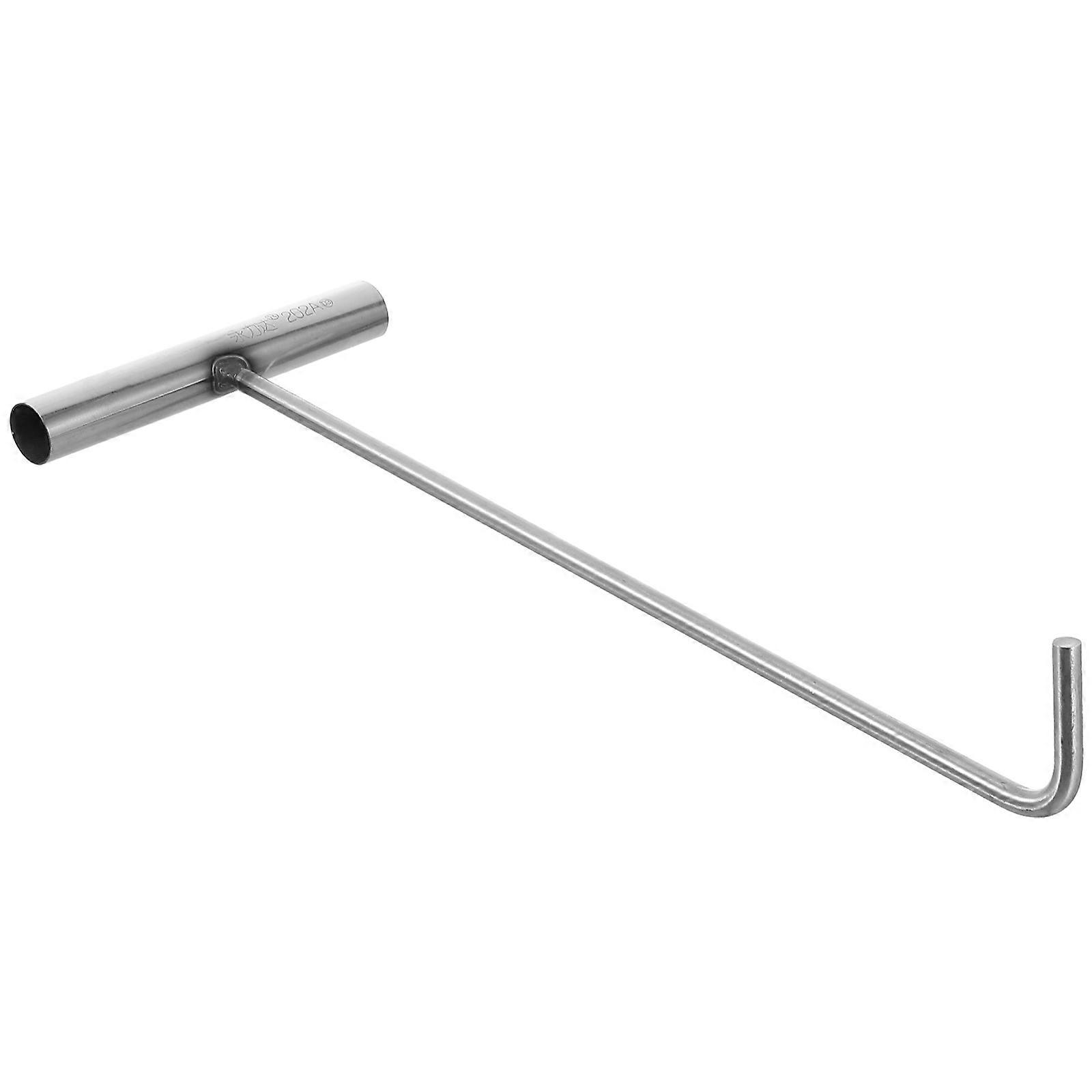 Stainless Steel T Hook Manhole Lifting Tool, Heavy Duty Pull Hook with Comfortable Grip for Effortless Access