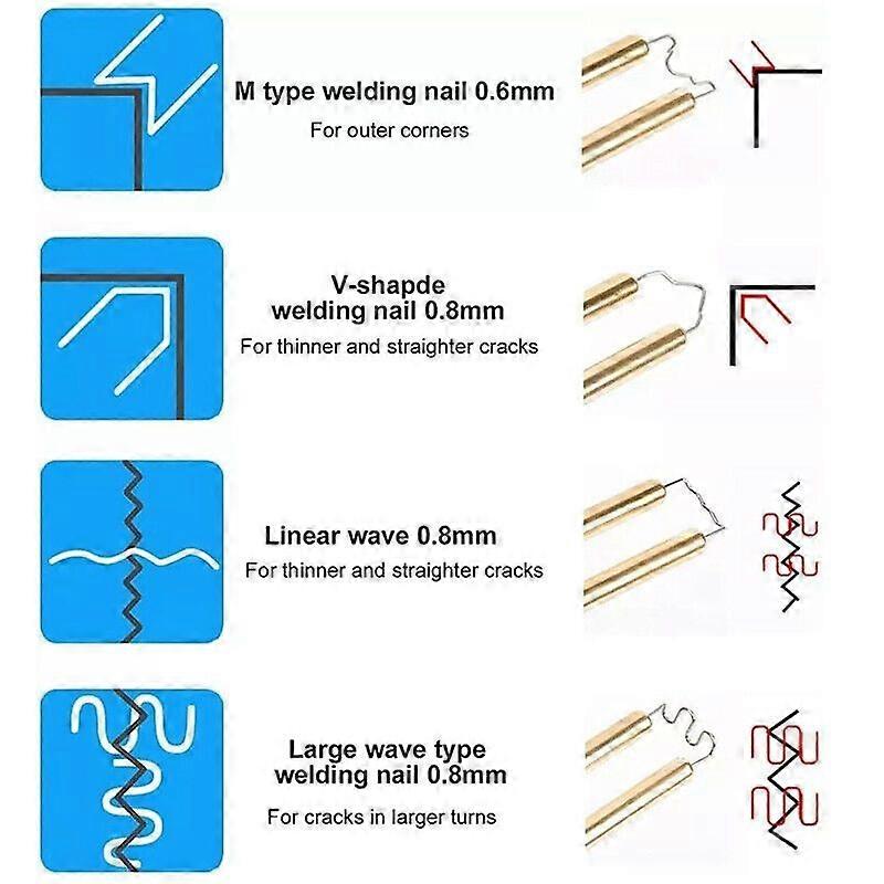 מהדק חם אקדח פלסטיק תיקון רכב פגוש ריתוך ריתוך מכונת ערכת + 200 סיכות MK05625