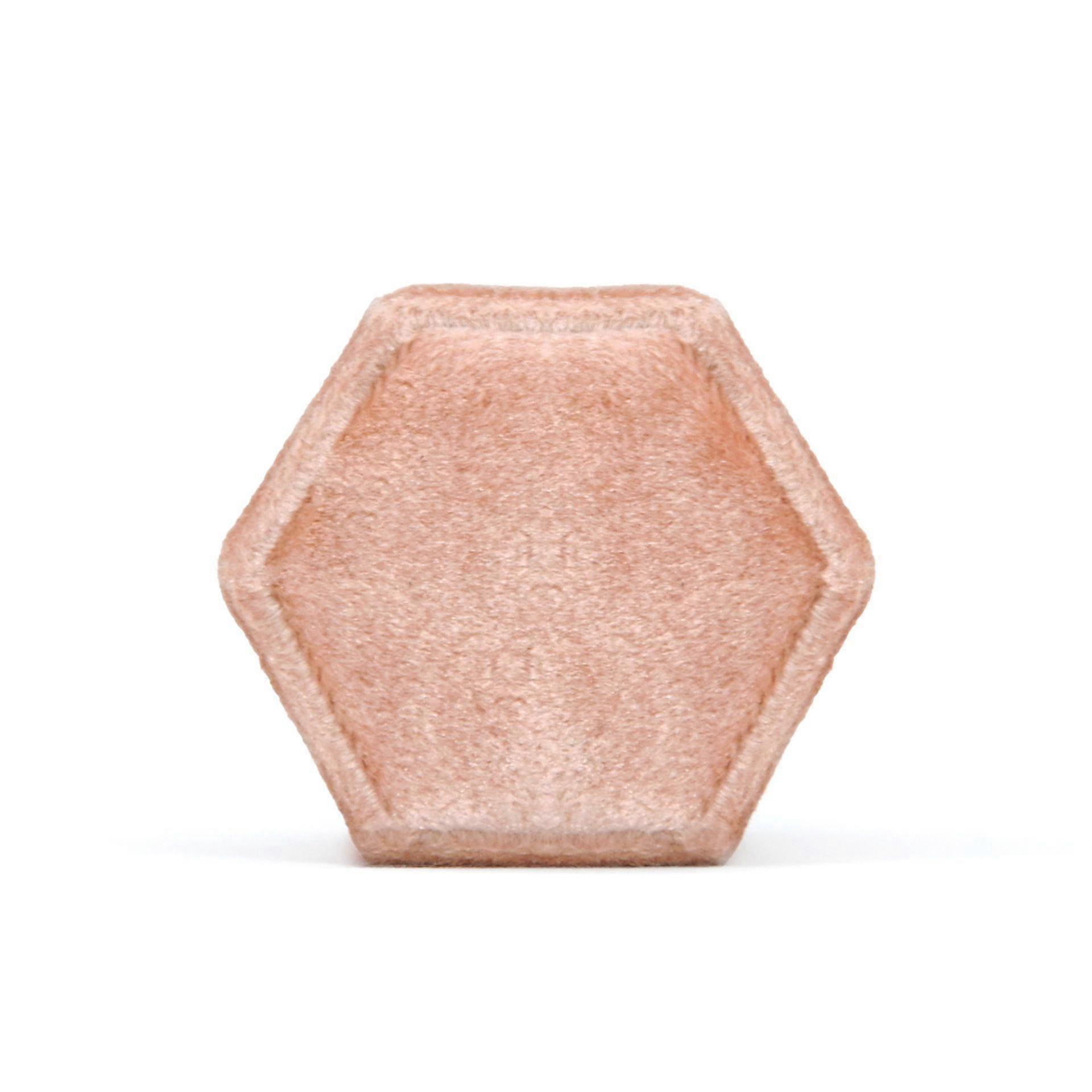 Lint Hexagon Ring Box: Elegant Organizer  with 3 Slots for Wedding Proposal Engagement Rings - Soft and Portable Display Case
