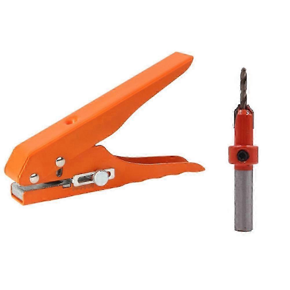 Edge Banding Punching Pliers Tool with 3x8MM Countersink Drill Bit for Woodworking