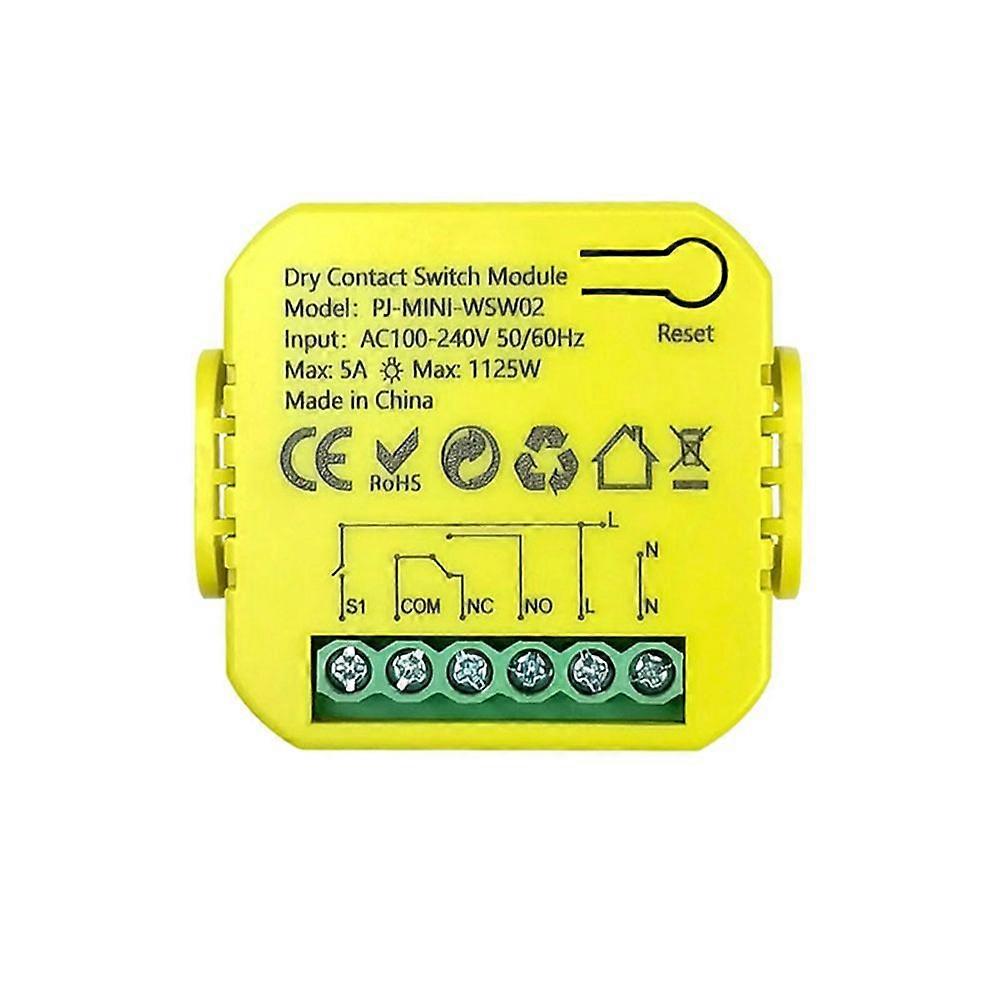 Tuya Smart Life Dry Contact Relay WiFi Module Switch Timer App Controle Remoto 5A DC12V 24V AC100-240V