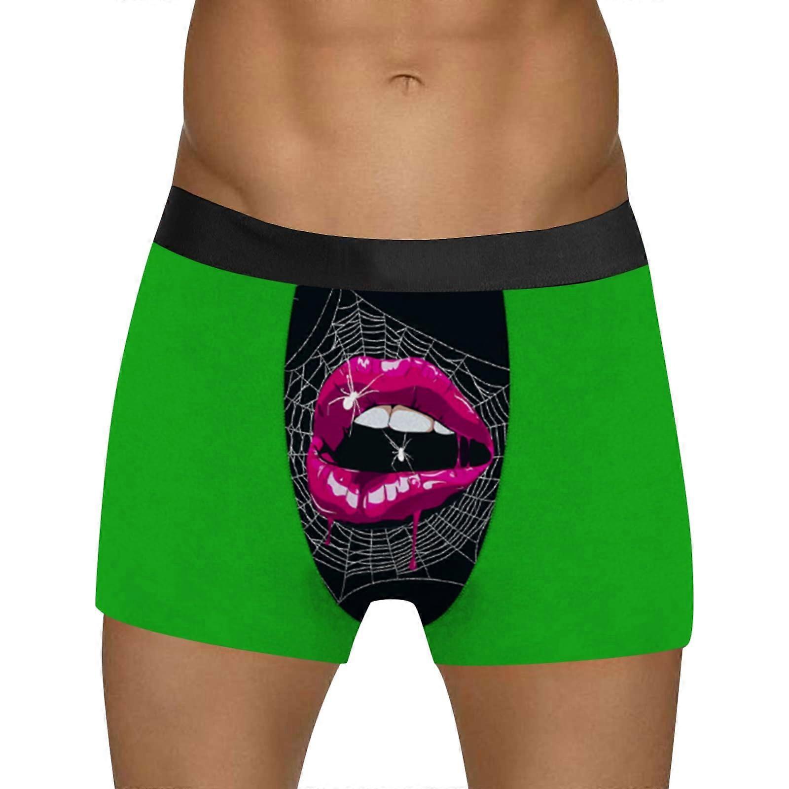 Erkek İç Çamaşırı Sevgililer Günü Motifi Komik Boxer Şort Rahat İç Çamaşırı Seksi İç Çamaşırı İç Çamaşırı Özel Boxer Şort A75Green 3XL