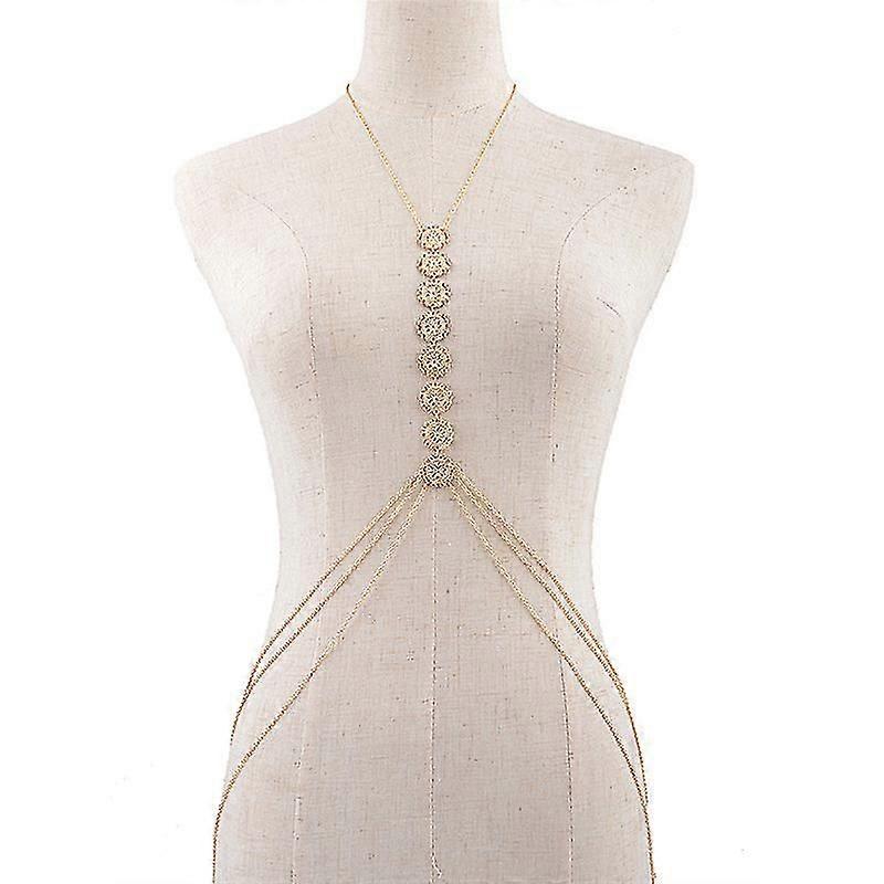 אופנה נשים שרשרת גוף תכשיטים ביקיני מותניים סגסוגת בטן חוף רתמה שרשרת עבדים