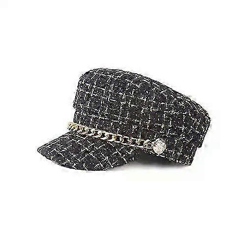 İlkbahar Ve Sonbahar Bere Çocuk Xiaoxiang Rüzgar Şapka Kore Sürümü Trendy Stil Sekizgen Şapka Zincir Retro Şapka