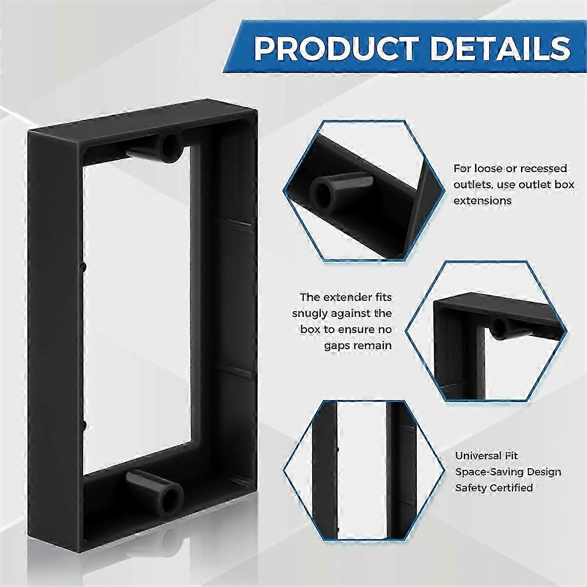 1/2 Inch Socket Box Extender Power Outlet Extender Suitable for Electrical Boxes and Power Outle Edition 0708
