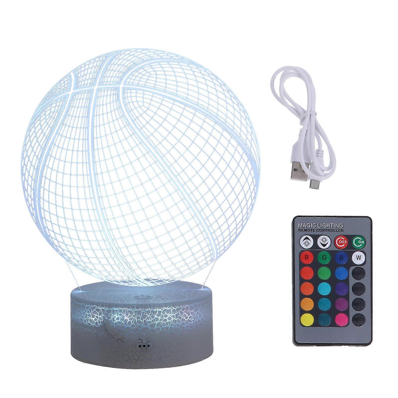 Basketball Shape LED Lamp for Lighting Acrylic Board Assorted Color Operated Easy to Install