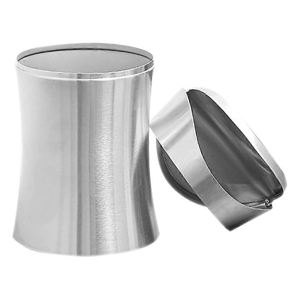 Stylish Mini Garbage Bin For Countertops And Desks In Silver Rectangular Design With Easy Cleaning 1Pcs