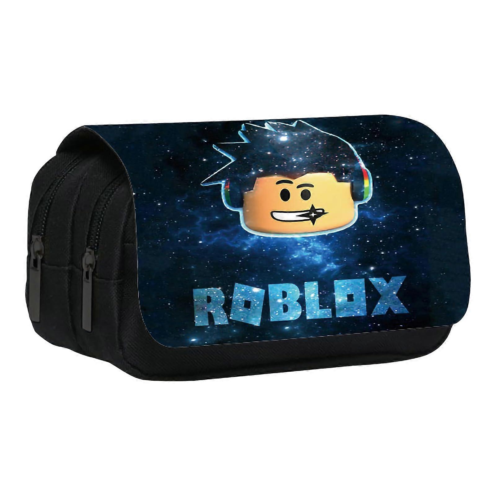 Roblox Pencil Case for Boys, Stationery Box with Zipper, Blue, Cool Style