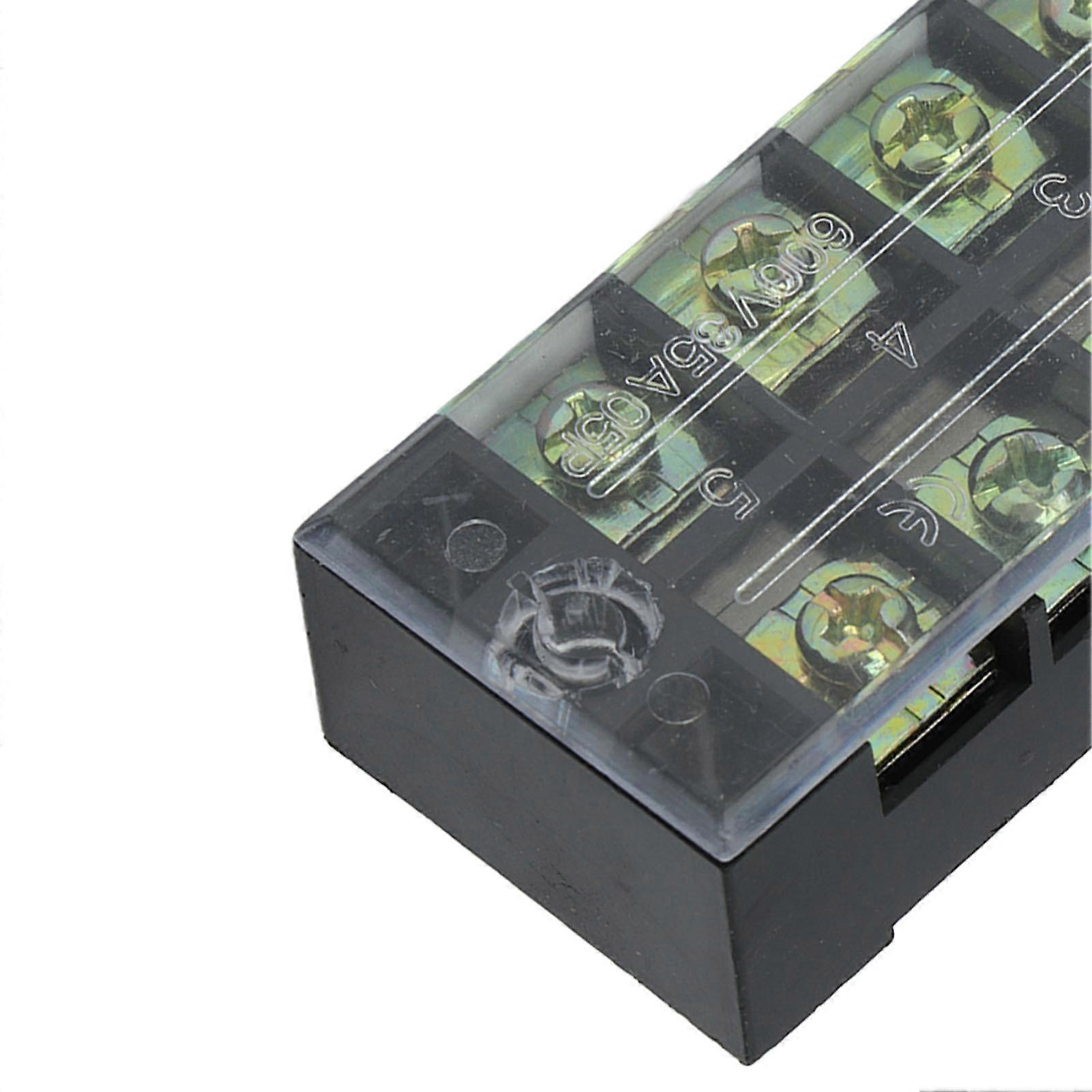 4Pcs Terminal Strip Block TB Fixed Large Current Copper Contactor Circuit Terminal Block 600V 35A 5 Positions