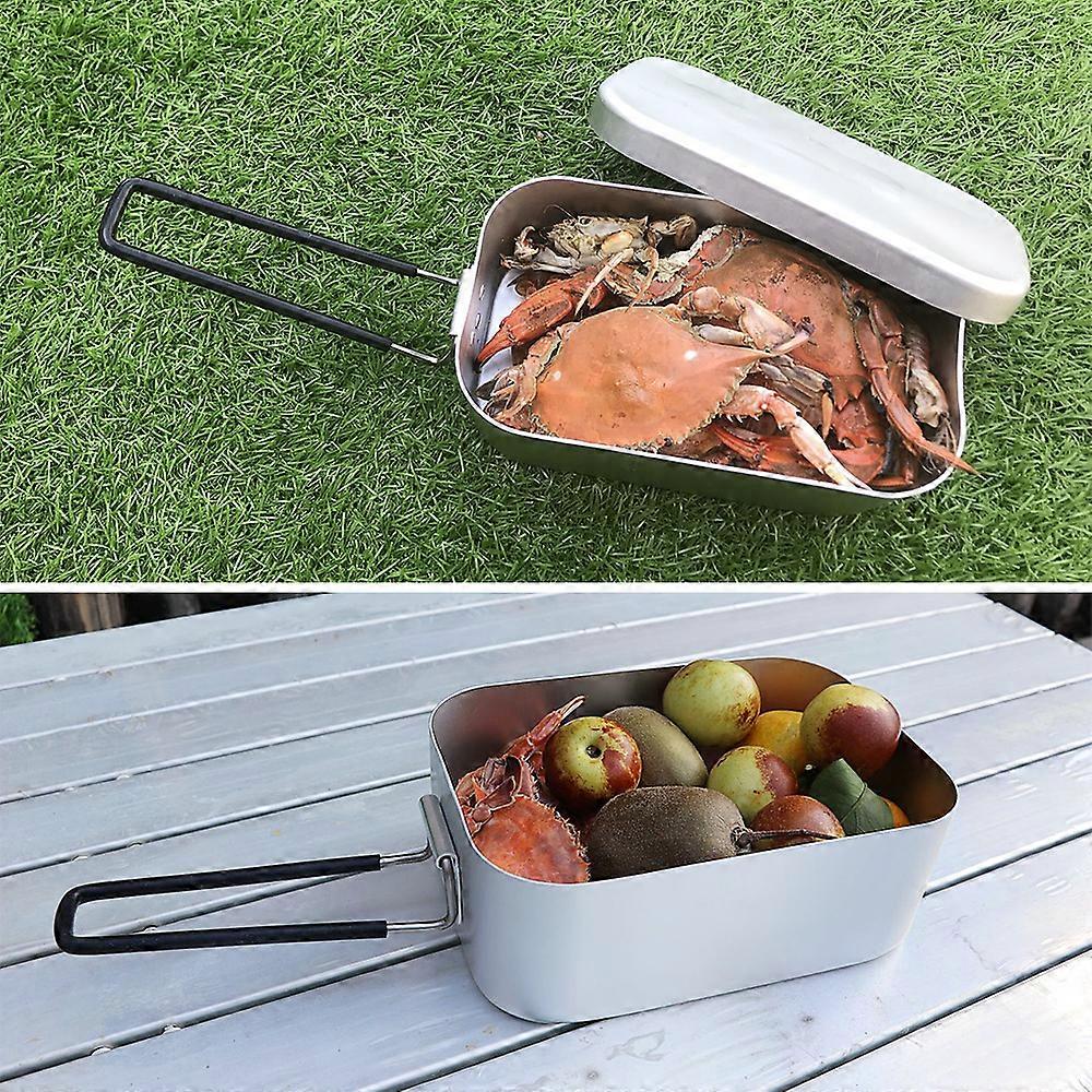 Mini Folding Stove Lunch Box Folding Windshield Steaming Rack Spoon Fork Combo Set