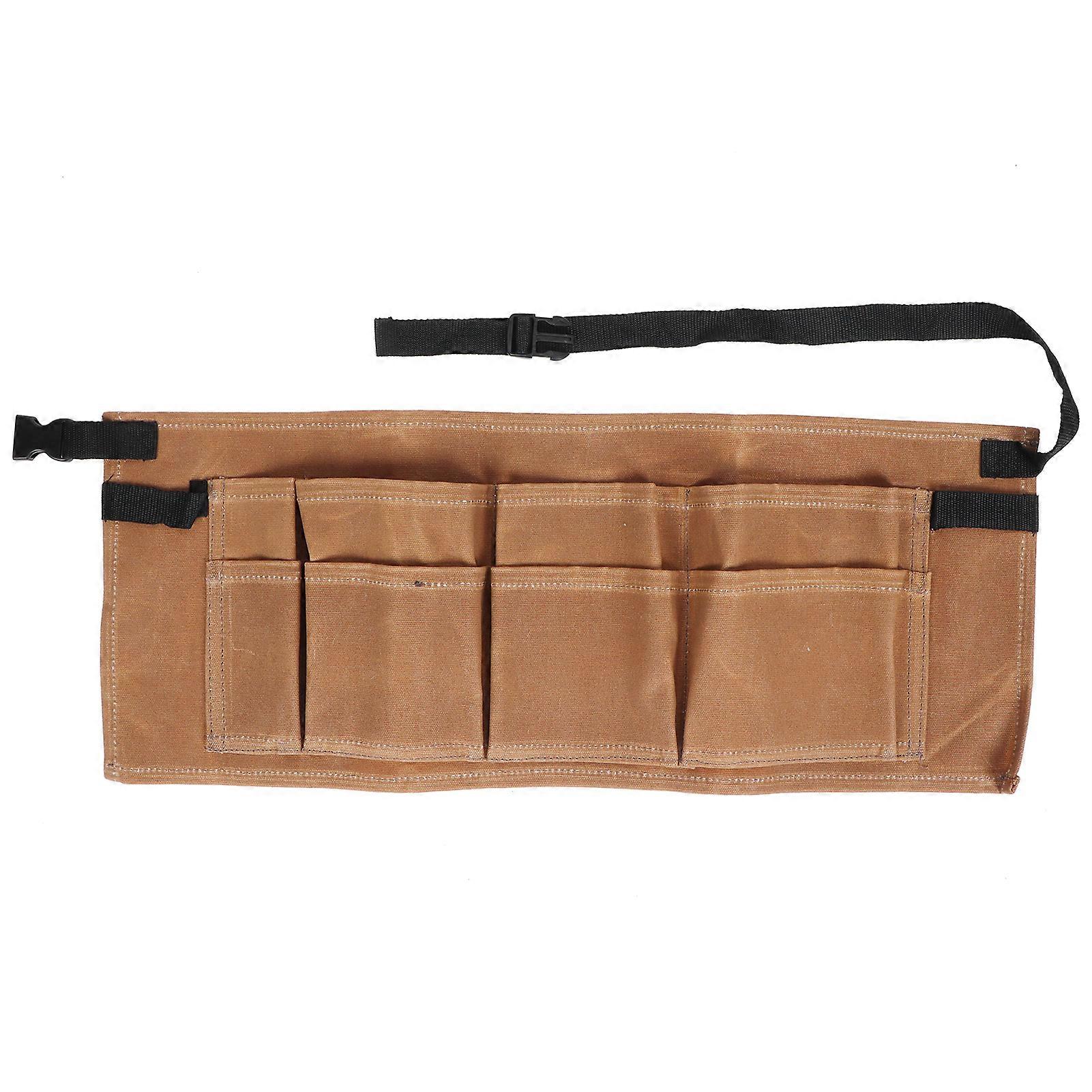 Garden Adjustable Tool Bag MultiPocket Woodworking Tool Belt for Garden Outdoor(Mud Color )