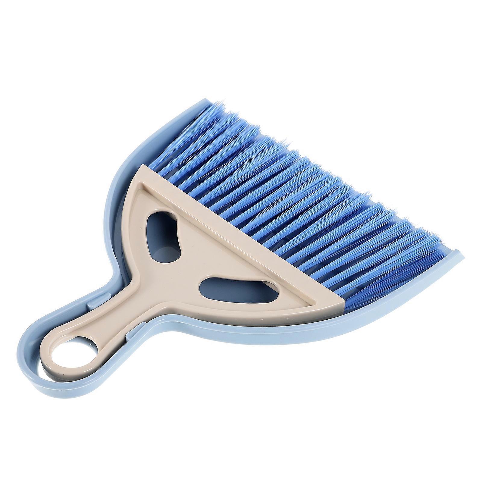 Mini Broom Dustpan Set for Keyboard & Desk Cleaning, Portable Hand Broom Brush with Pan, Nylon Hair, Sky Blue