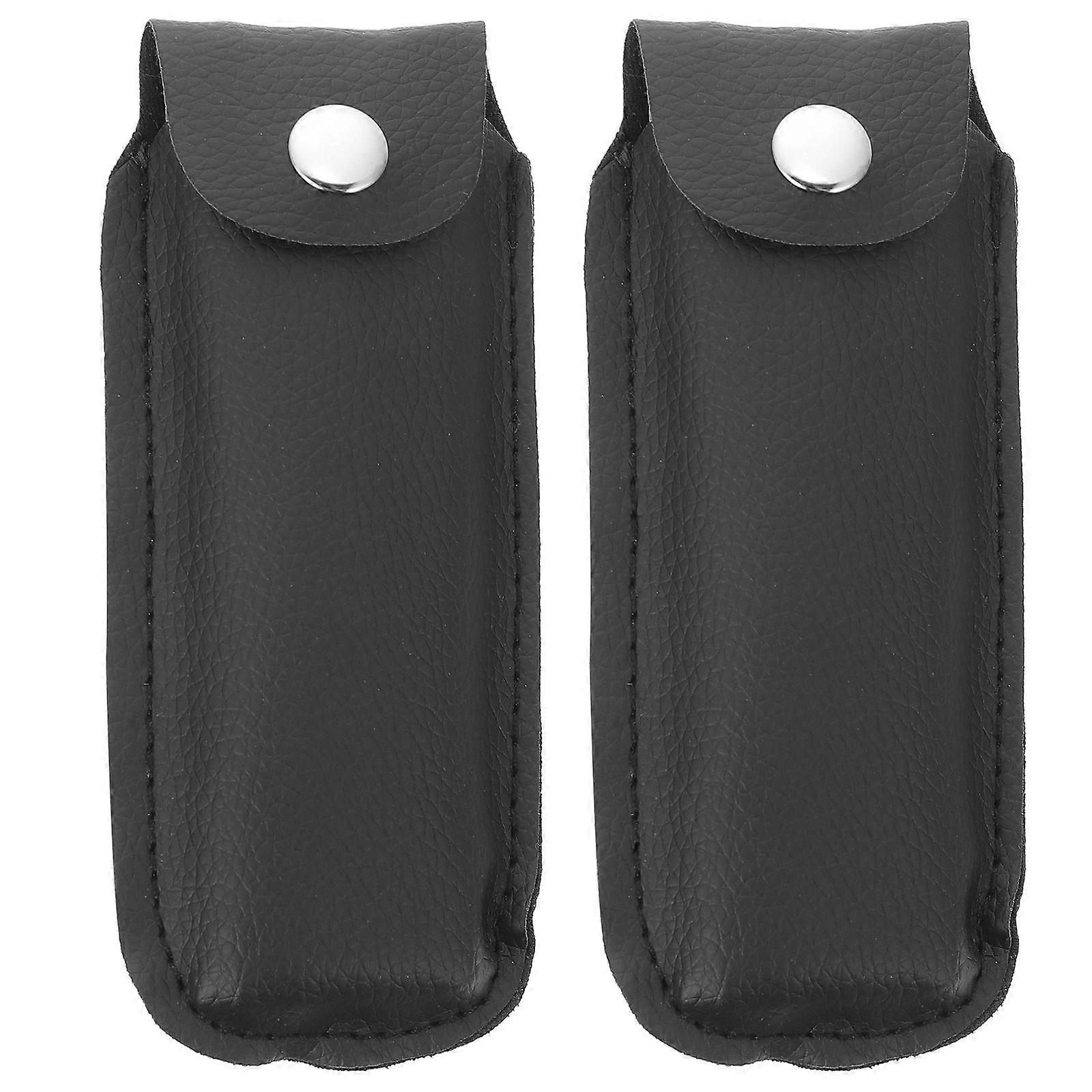 Harmonica Storage Pouch Imitation Leather Sleeves Rectangular Simple Design Travel Everyday Use 2Set
