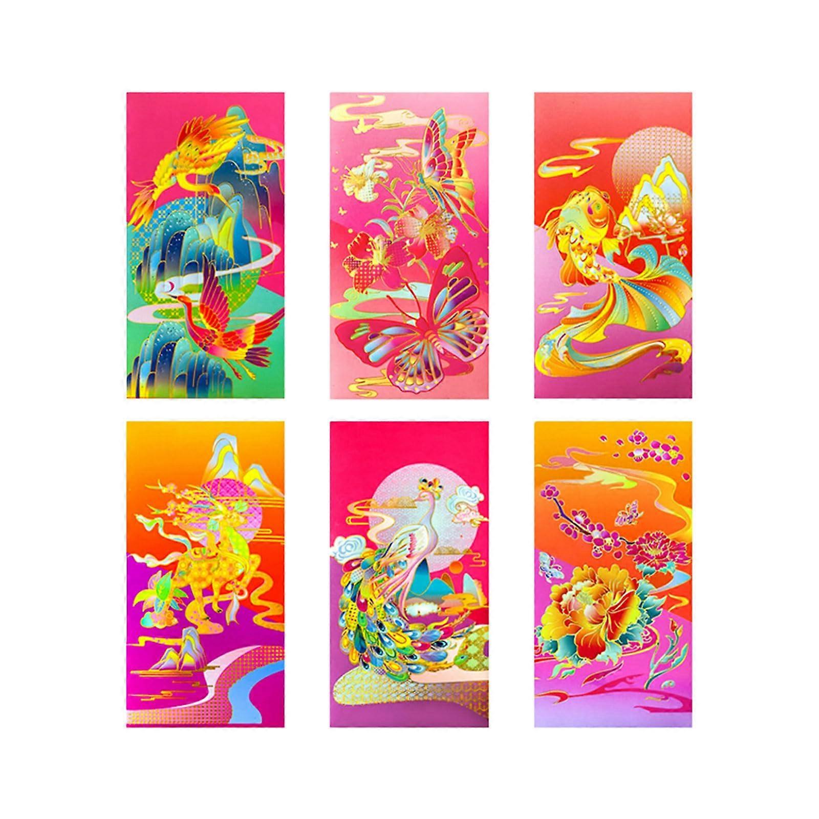 6 pieces Traditional Yearly Packets Paper Envelopes Celebration Year Dragon