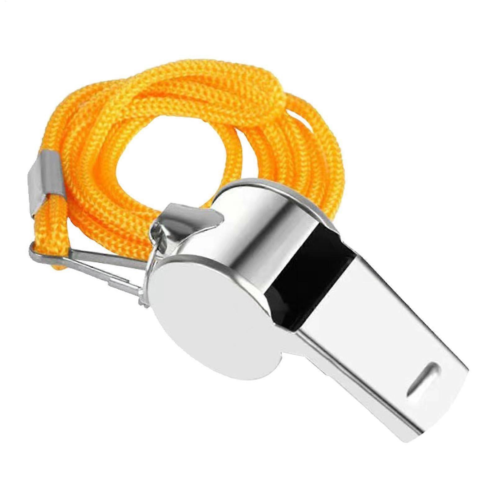 Referee whistle, nickelplated iron with strap, loud and clear sound for referees