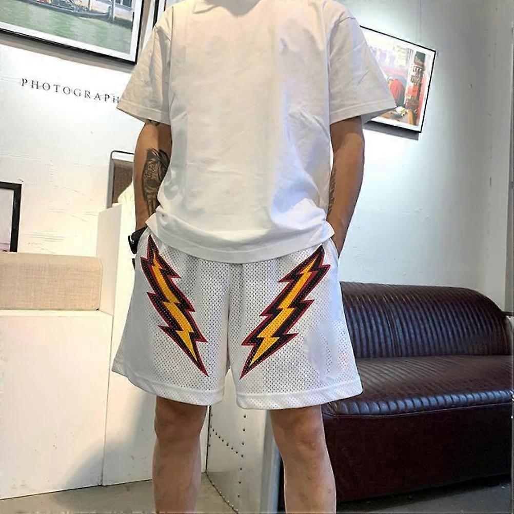 Herren Mesh Shorts Atmungsaktive Mesh Jogginghose Gym Training Workout Shorts Lässige Mode Shorts mit Taschen