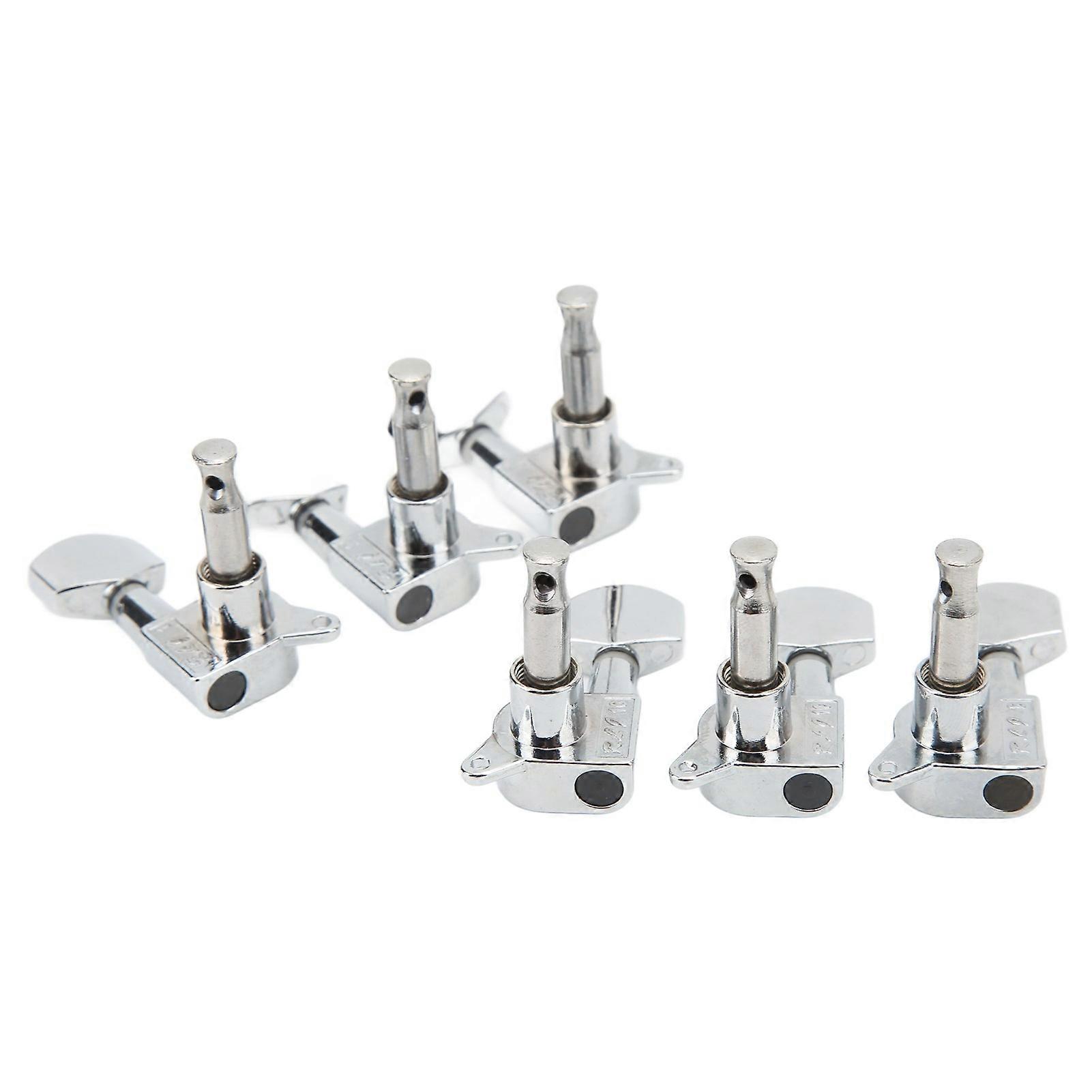 Small Square Fully Enclosed Locking Tuners 3L 3R Metal String Tuning Pegs Guitar Accessories Silver 