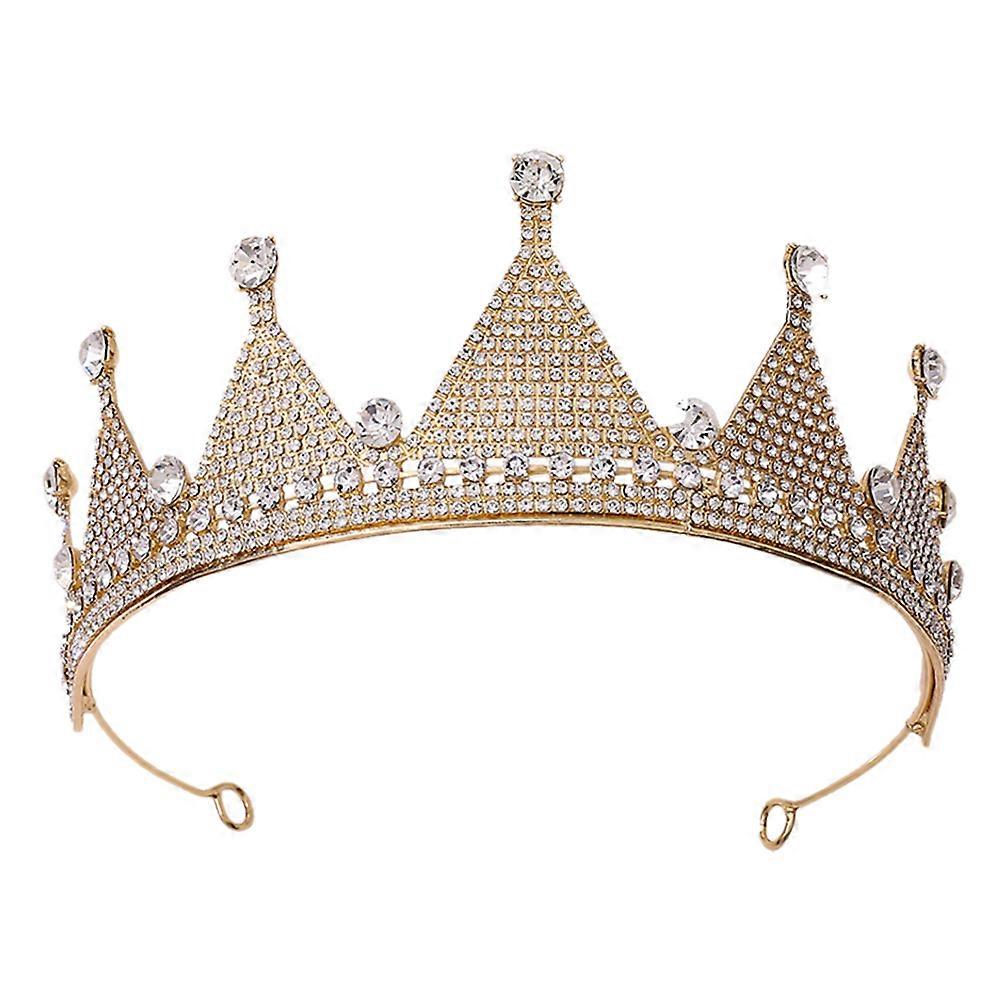 Golden Wedding Crown for Decor Chic Design with Durable Alloy Material and Details 1pc