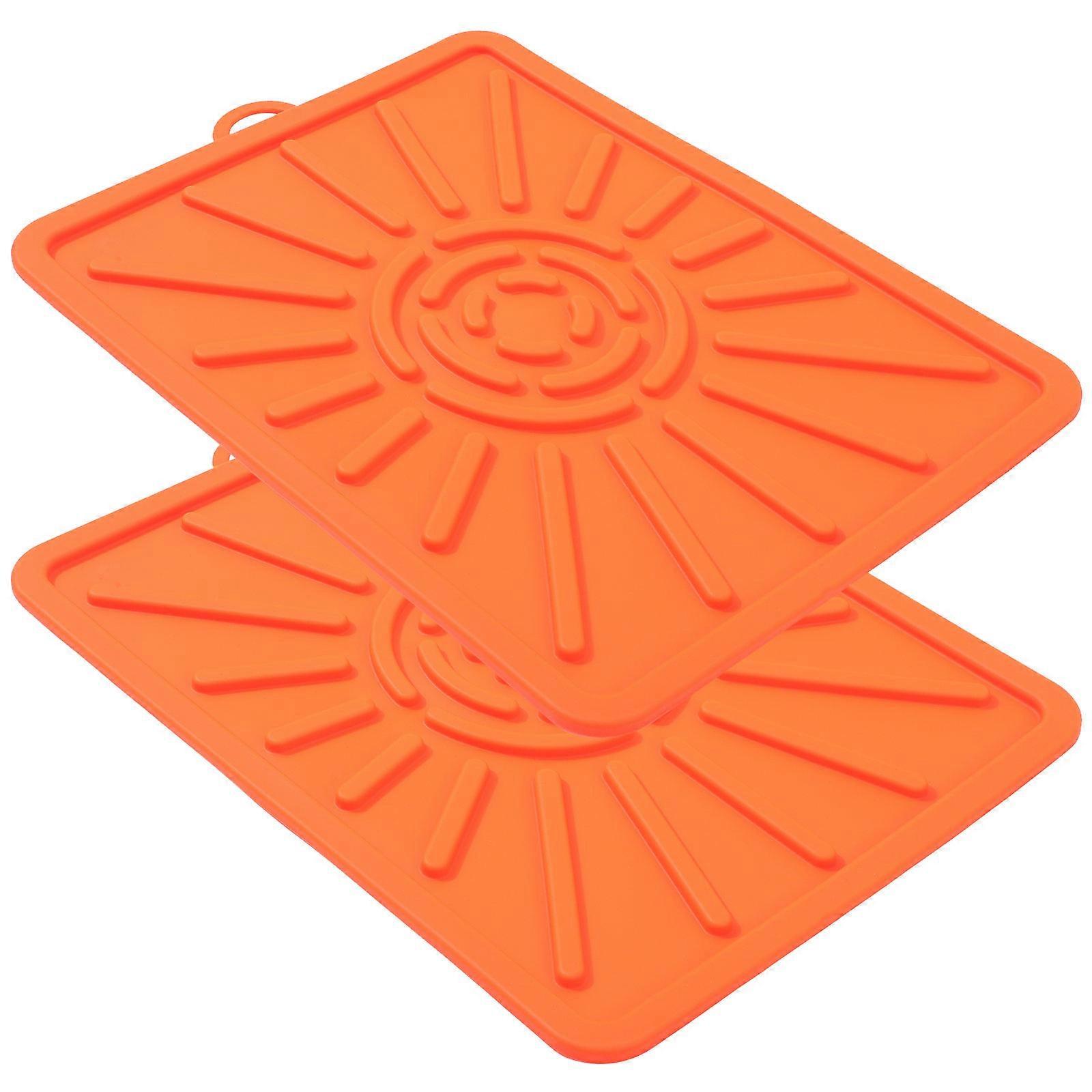 2pcs Baking Cushion Oil Drain Pad Silicone Griddle Mat Reusable Griddle Mat