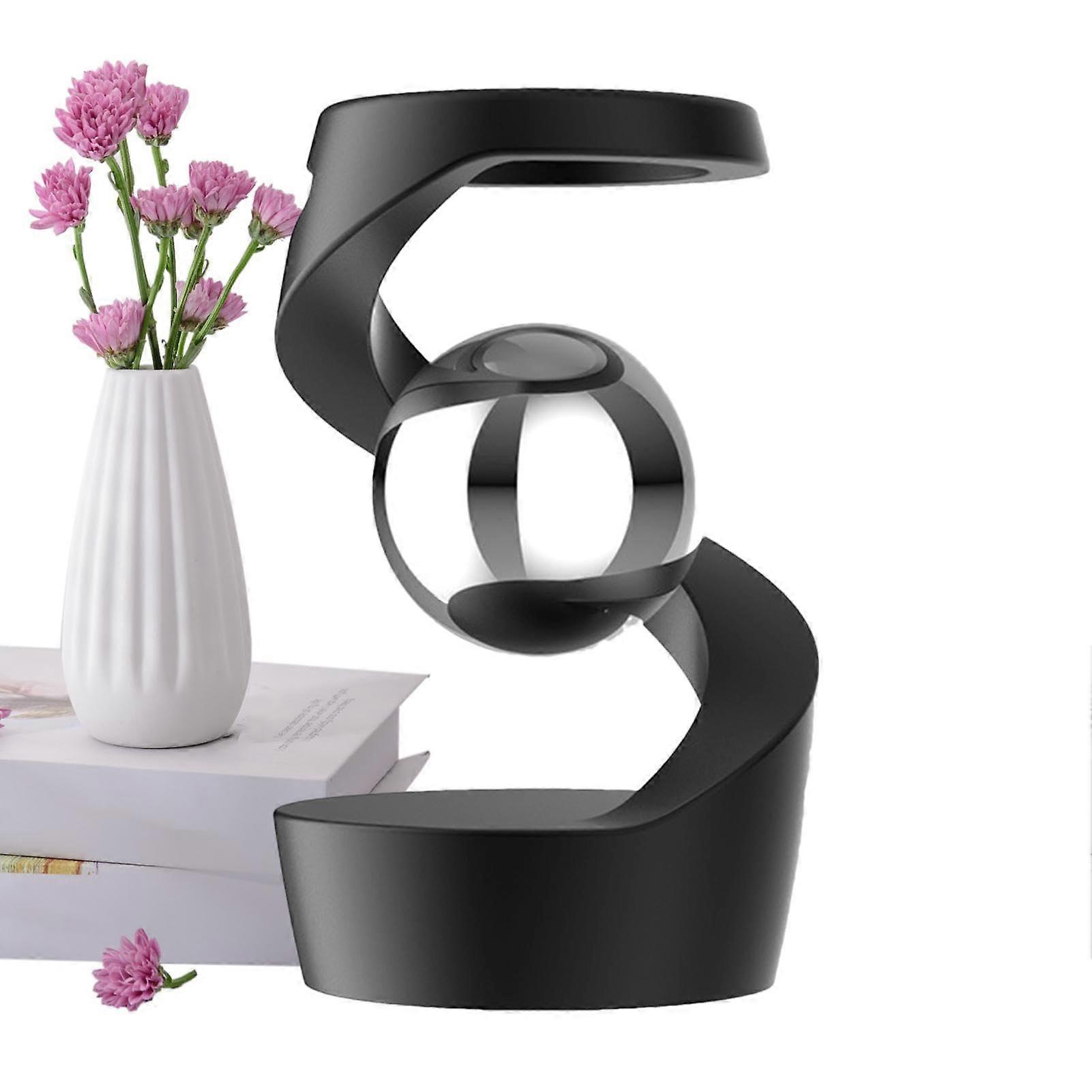 Kinetic Desk Toy Challenging Gravity – Black with Silver Balls, Desktop Gravity Toy for Office Stress Relief and Focus