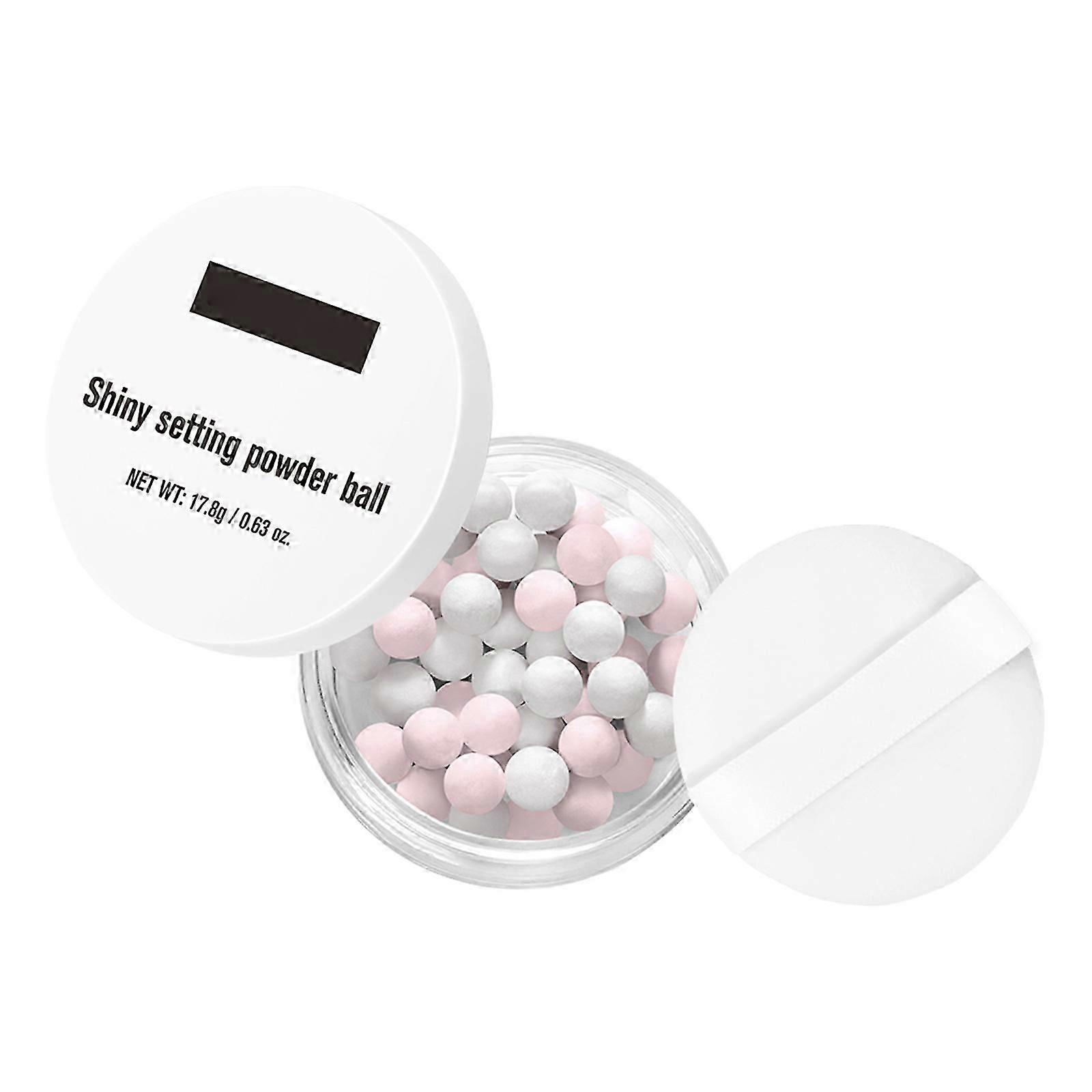 Shining Setting Powder Balls Blush Palette with Puff Loose Setting Powder Oil Control Setting Powder color 2