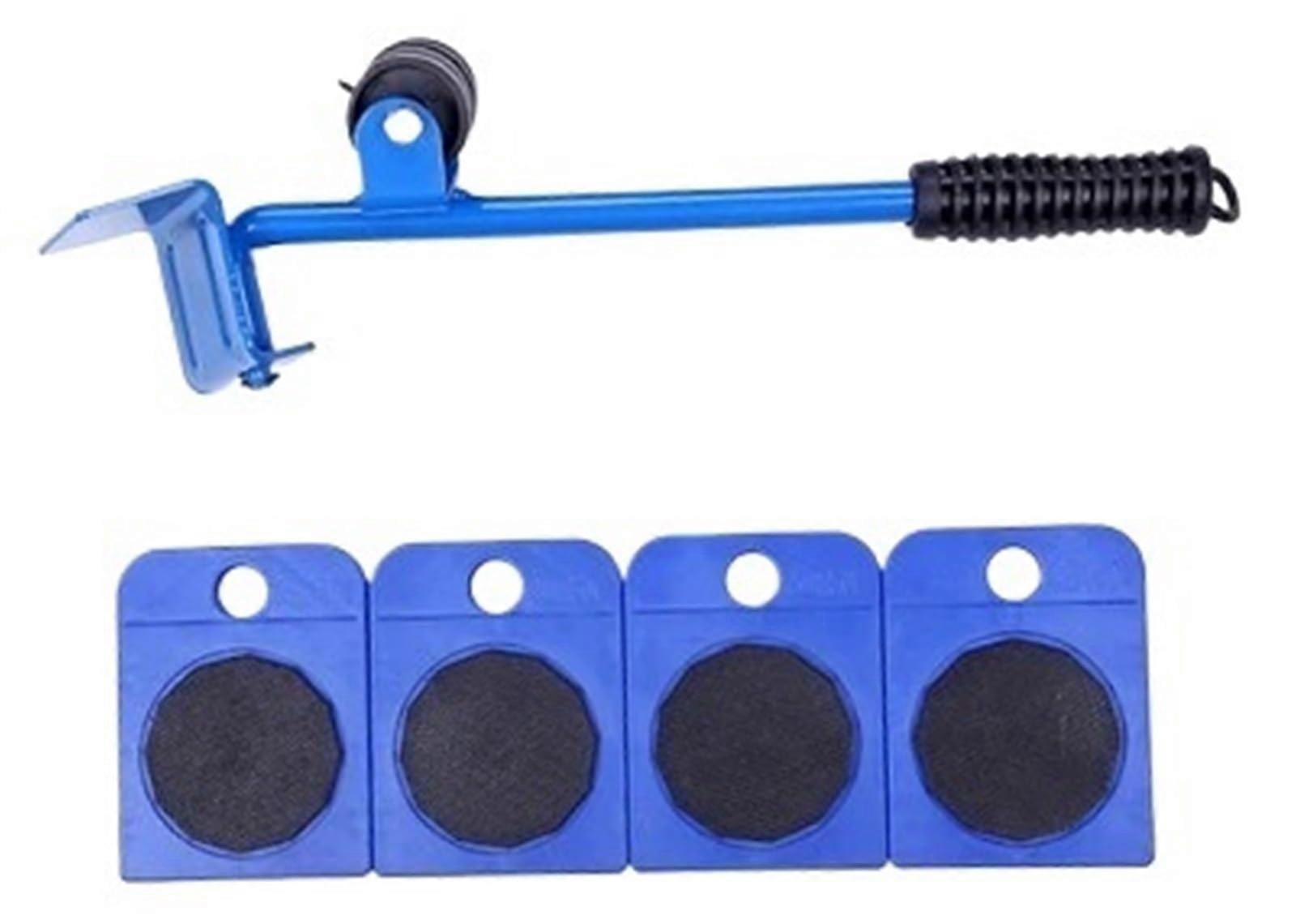 Furniture Mover Wheeled Dolly Set of 5 Transport Rollers 300 kg Blue