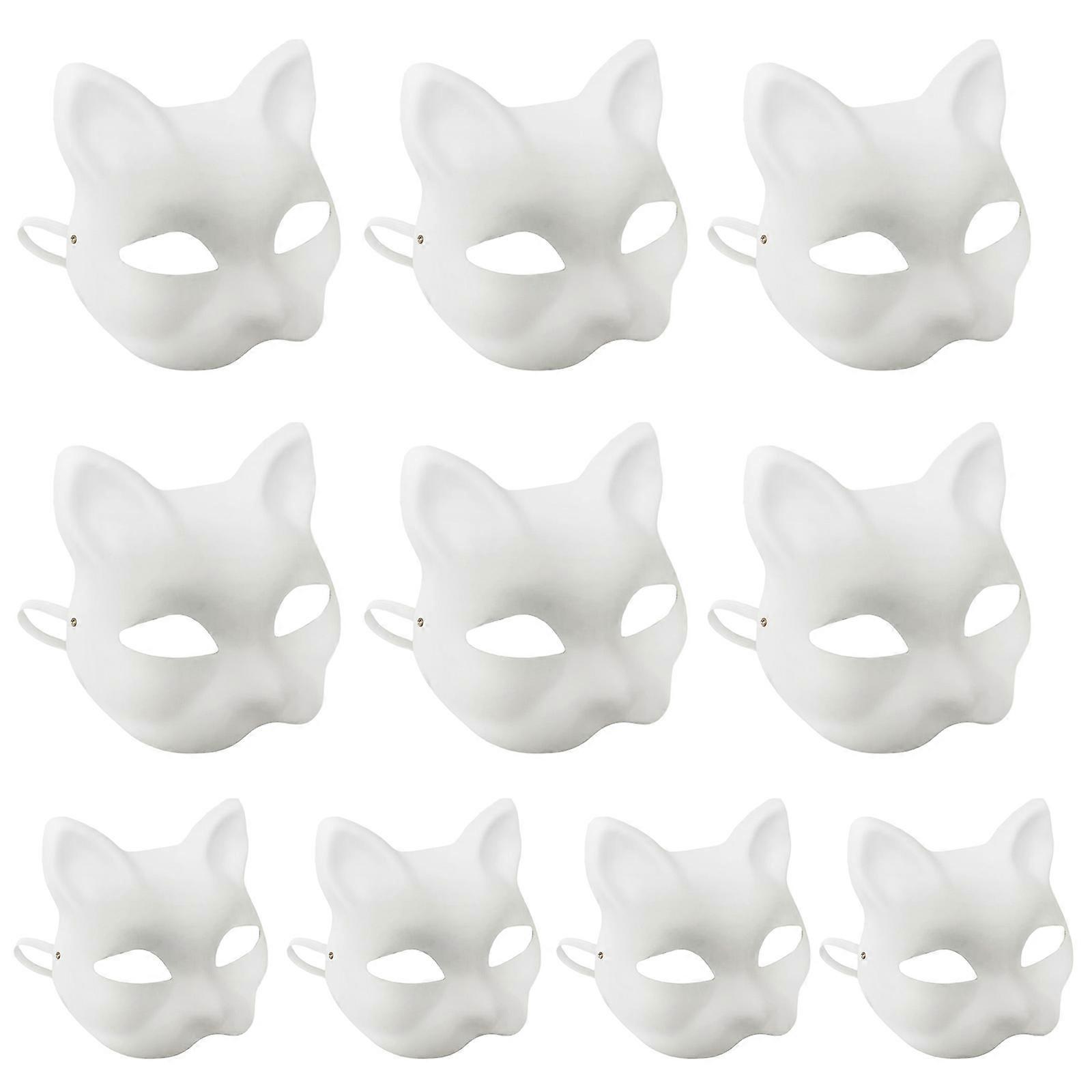 White Crafts Masks DIYS Blank Masks Carnivals Masks Masquerades Masks Halloweens Cosplays Party Paper Mache Art Masks Multicolor