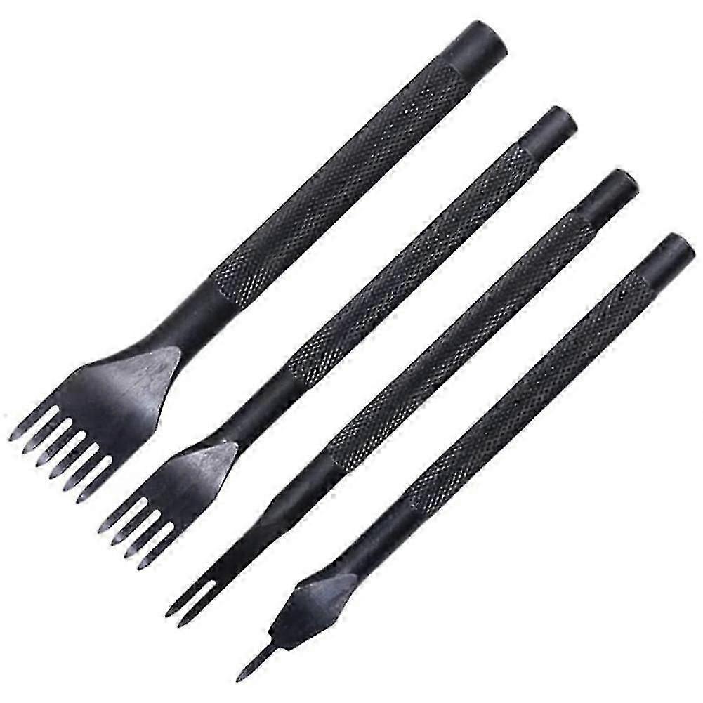 3MM 1/2/4/6 Diamond Stitching Chisel Hole Punches Tool, Leather Hole Punch, Leather Chisel Set-4 Pc