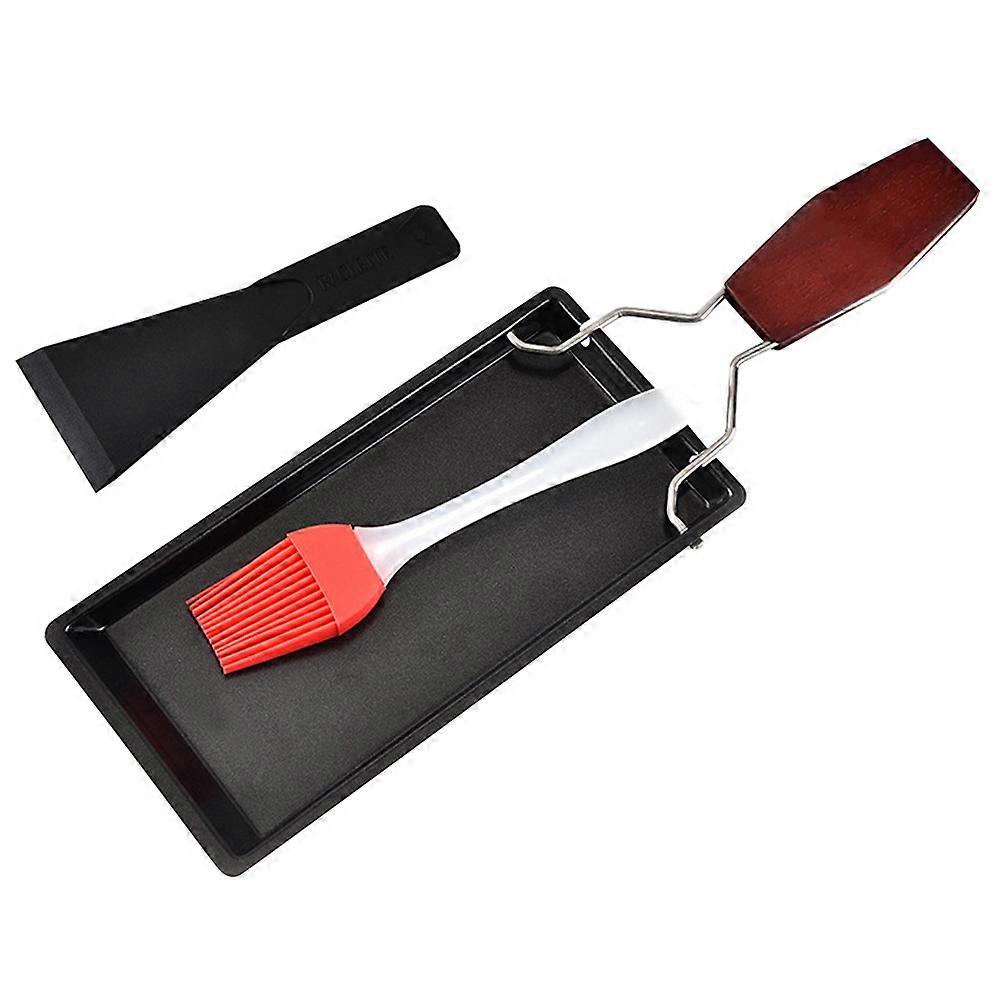 Black Comal Griddle Pan Set with Wood Handle for Kitchen Use 3 PCs
