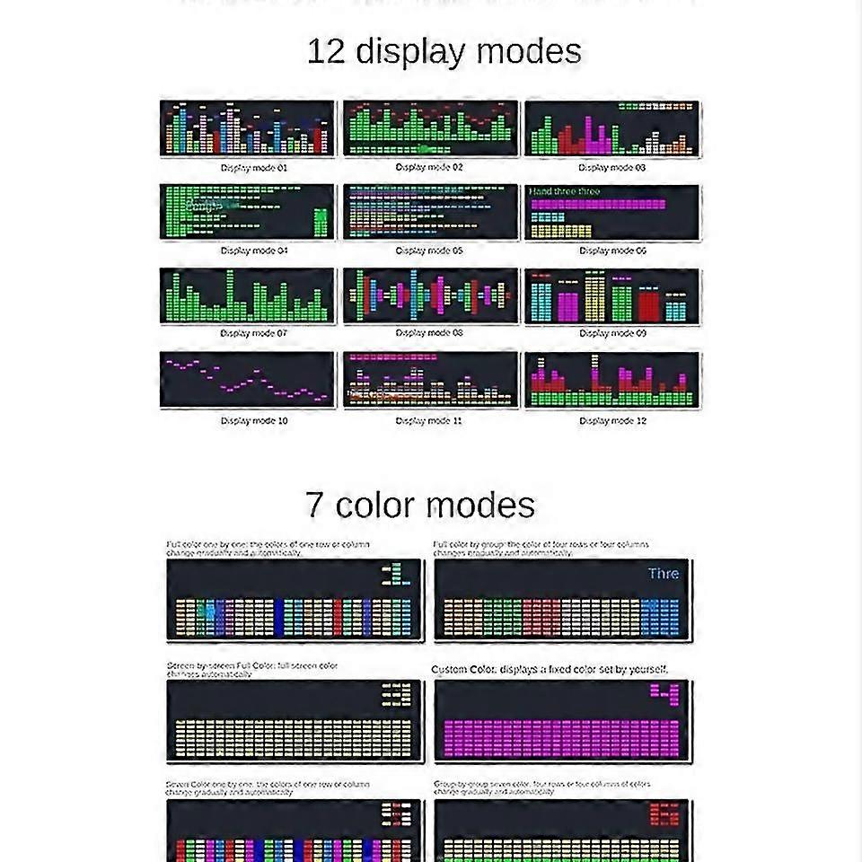 For Led Music Spectrum Electronic Clock Rhythm Light Voicewire Control