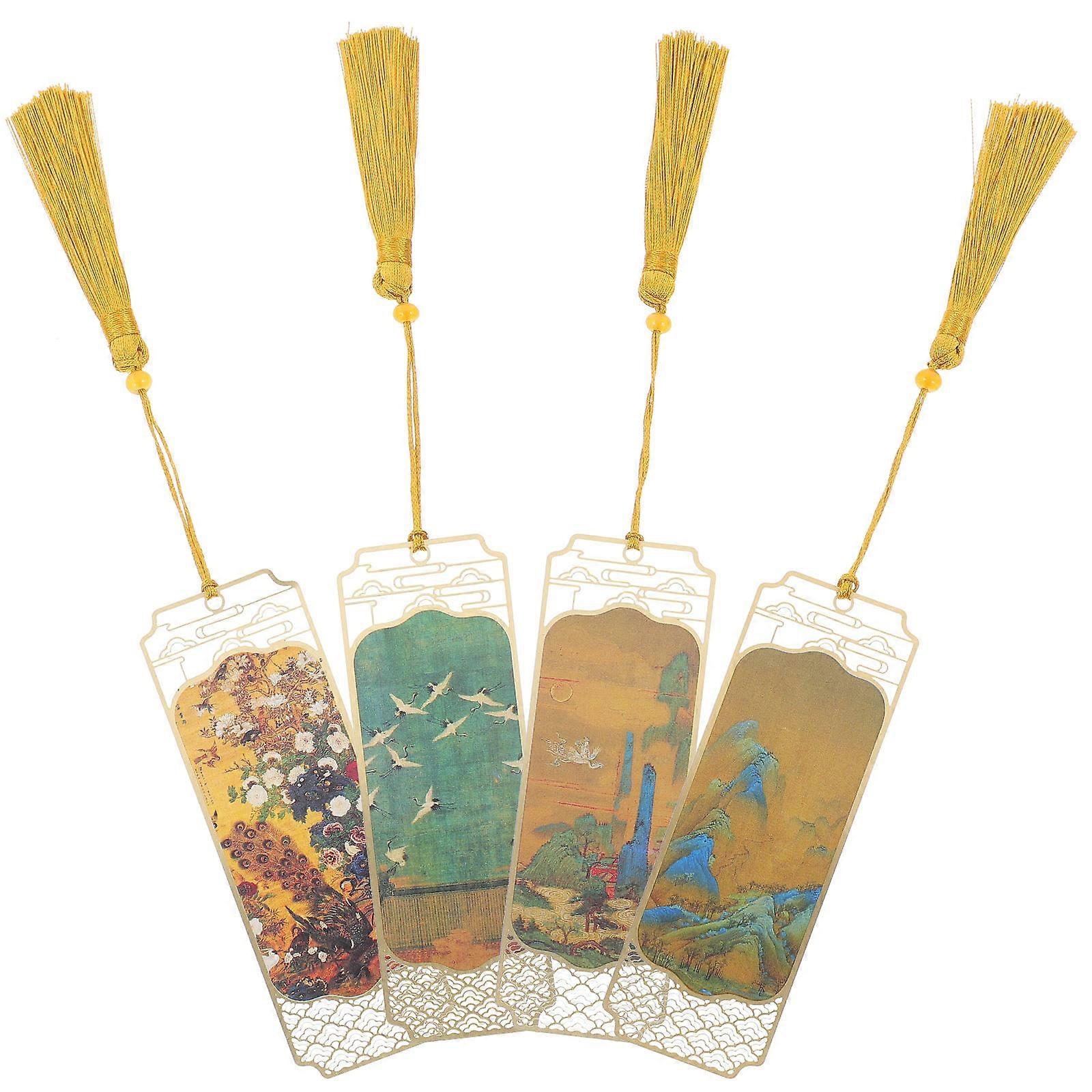Chinese Style Metal Bookmarks 1Set Assorted Color Metal for Decoration