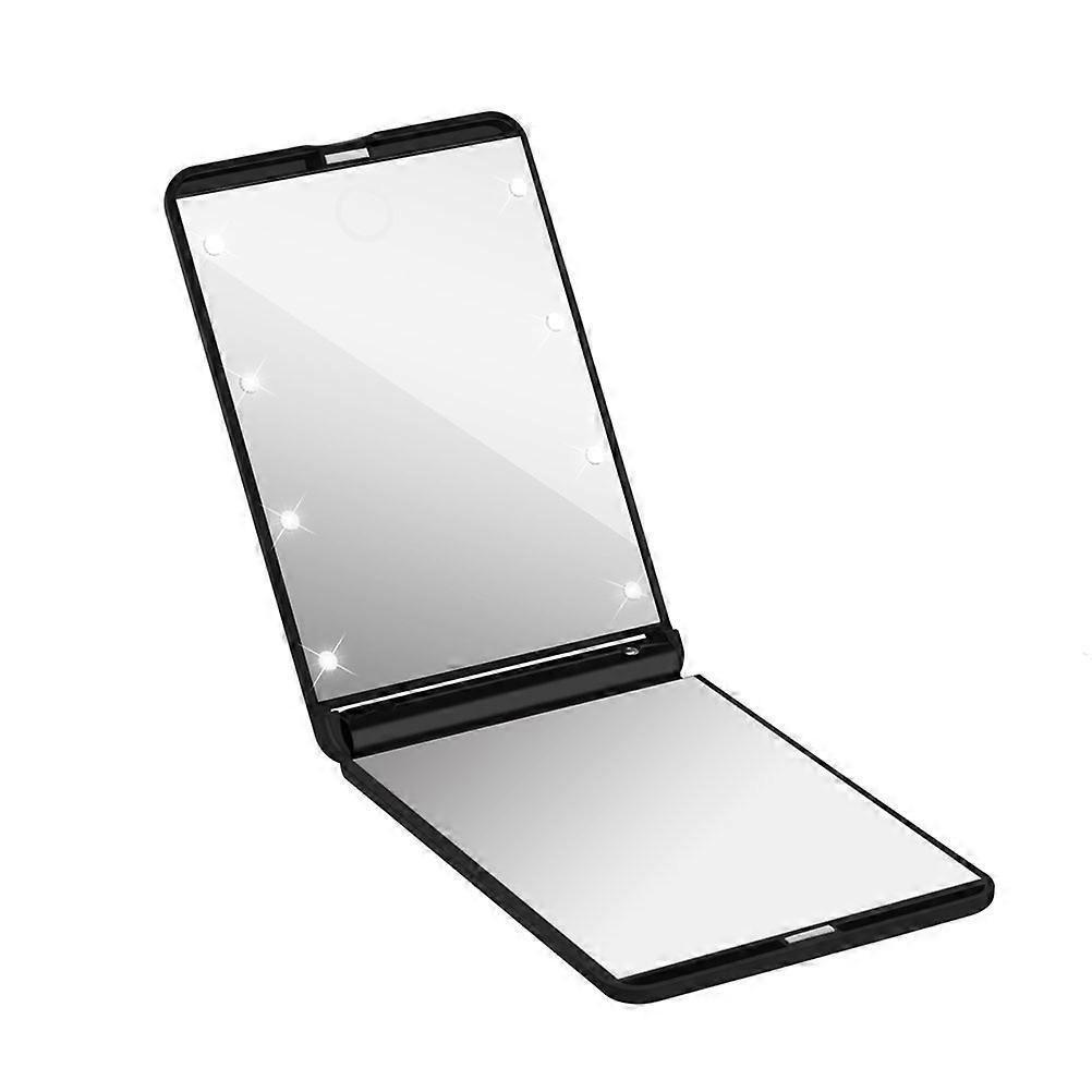 Lighted Mirror Compact Portable Makeup Mirror Black Travel Led Makeup Mirror 1Pack