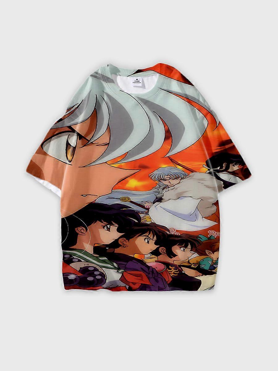 T-shirt round neck Role Pattern loose short sleeve D1304